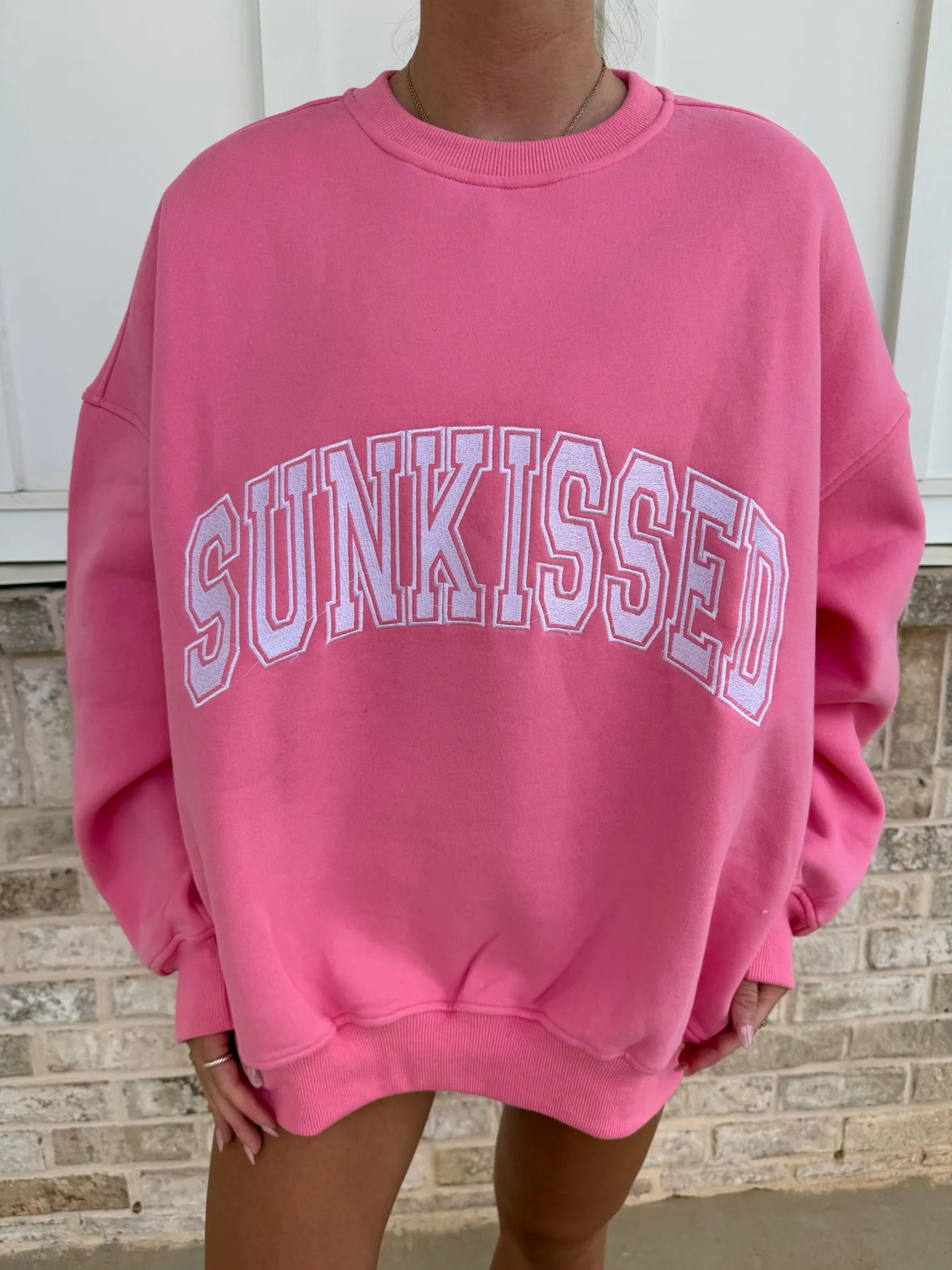 Sunkissed Collegiate Embroider Oversized Crewneck Sweatshirt - Image 39