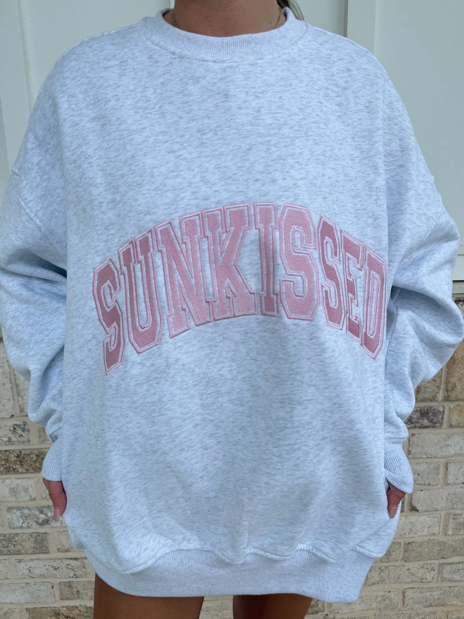 Sunkissed Collegiate Embroider Oversized Crewneck Sweatshirt - Image 43