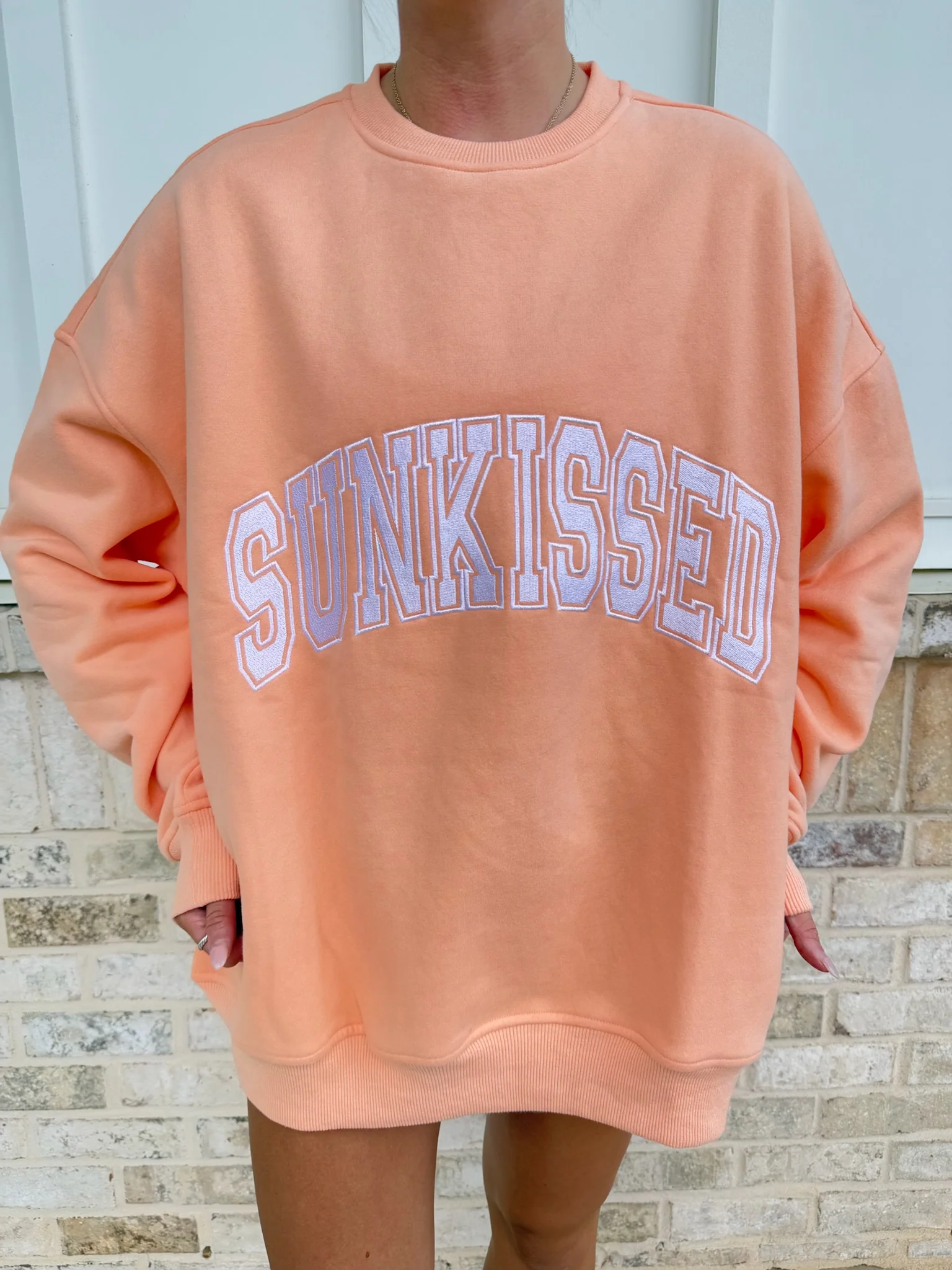 Sunkissed Collegiate Embroider Oversized Crewneck Sweatshirt - Image 45