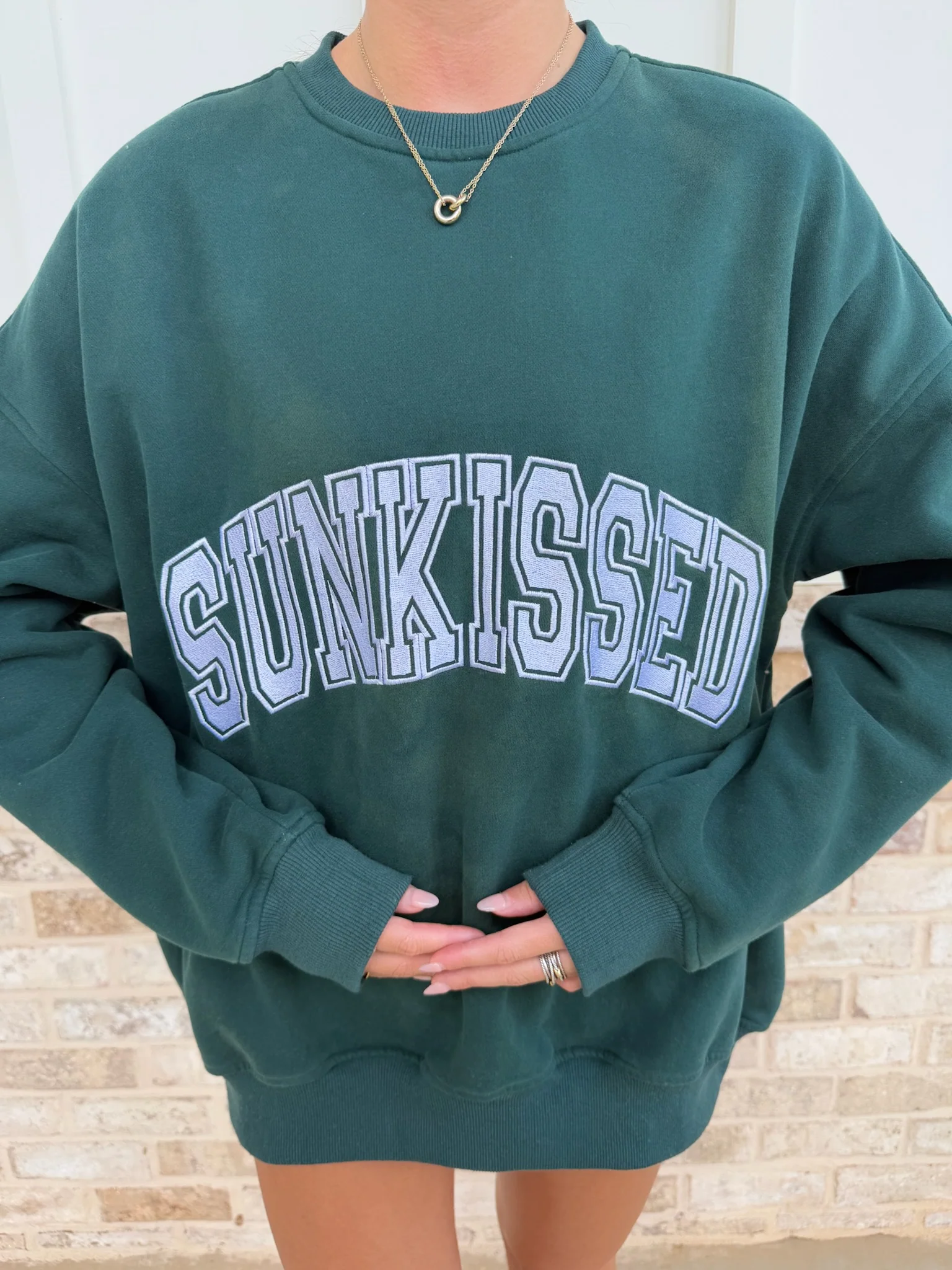 Sunkissed Collegiate Embroider Oversized Crewneck Sweatshirt - Image 47