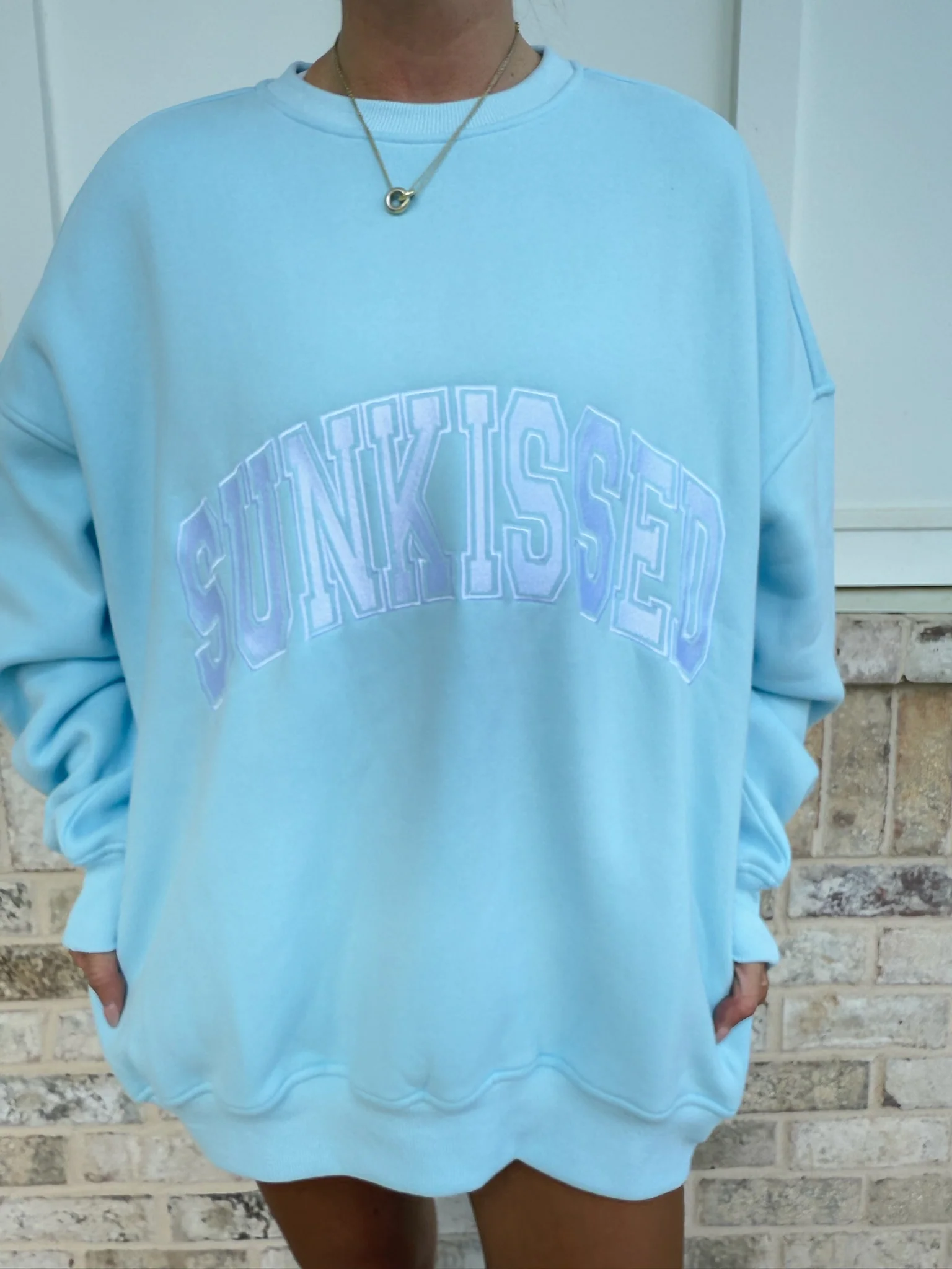 Sunkissed Collegiate Embroider Oversized Crewneck Sweatshirt - Image 55