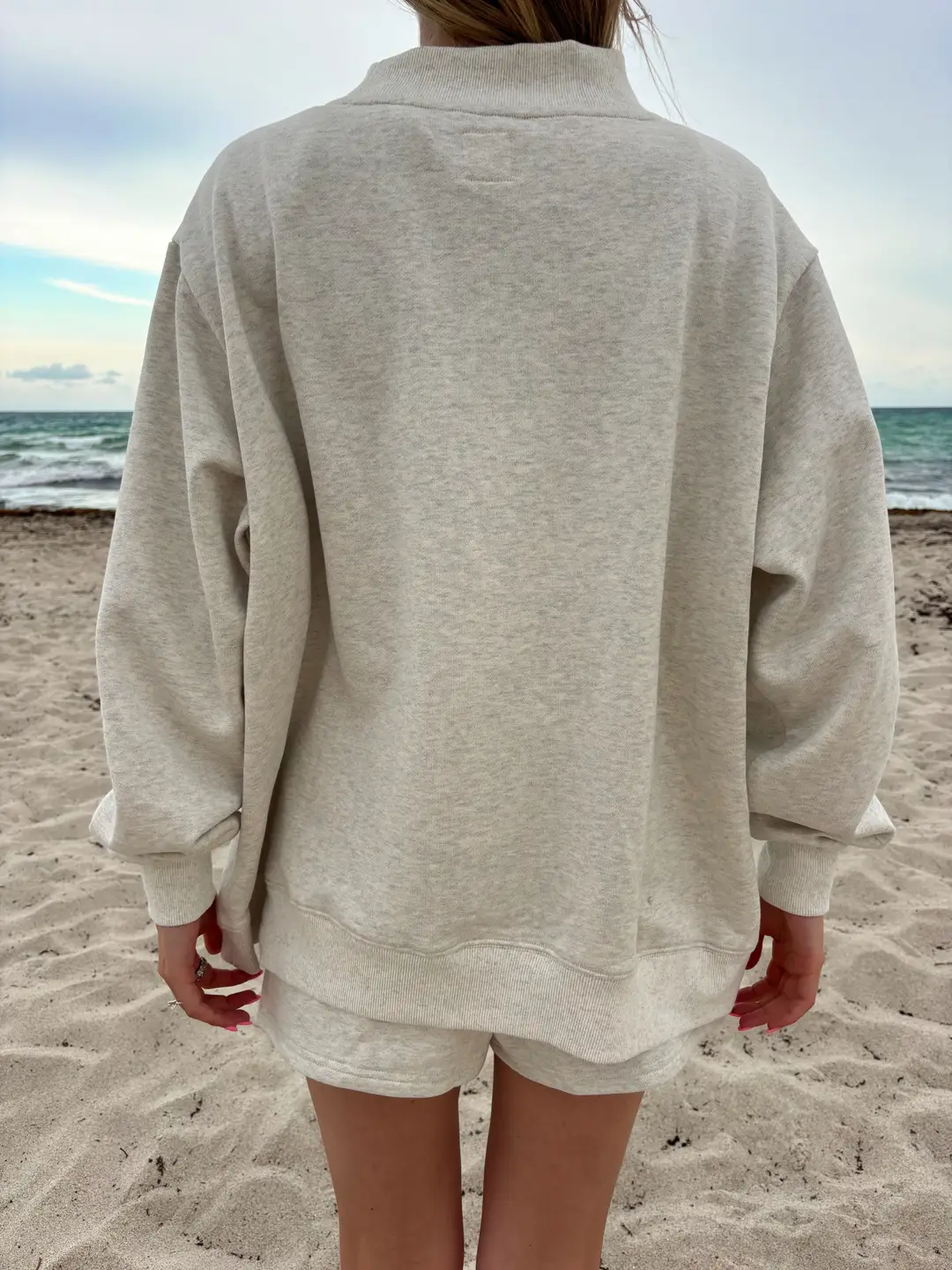 Sunkissed Collegiate Embroider Oversized Mockneck Sweatshirt 100% Cotton - Image 19