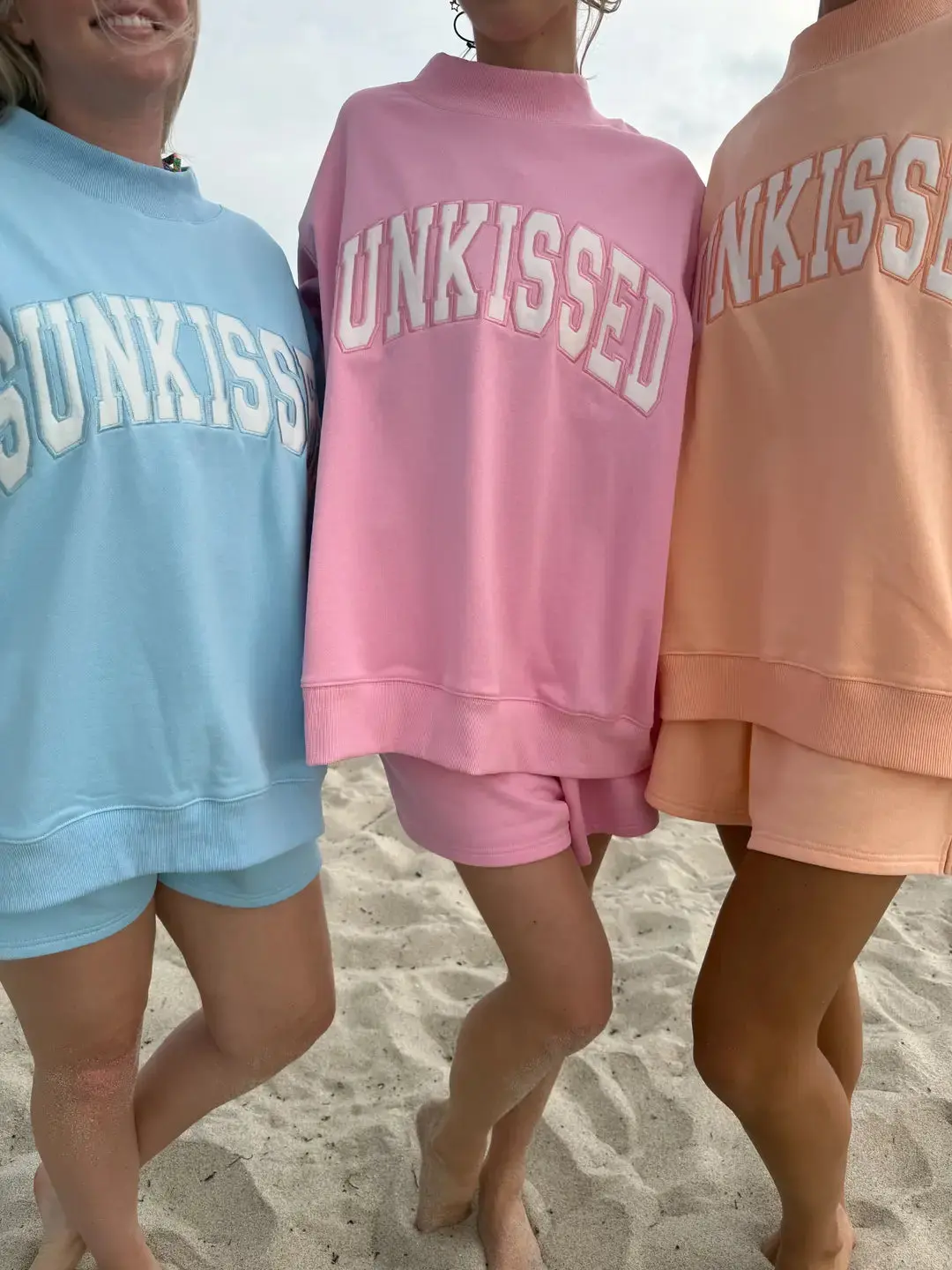 Sunkissed Collegiate Embroider Oversized Mockneck Sweatshirt 100% Cotton - Image 4