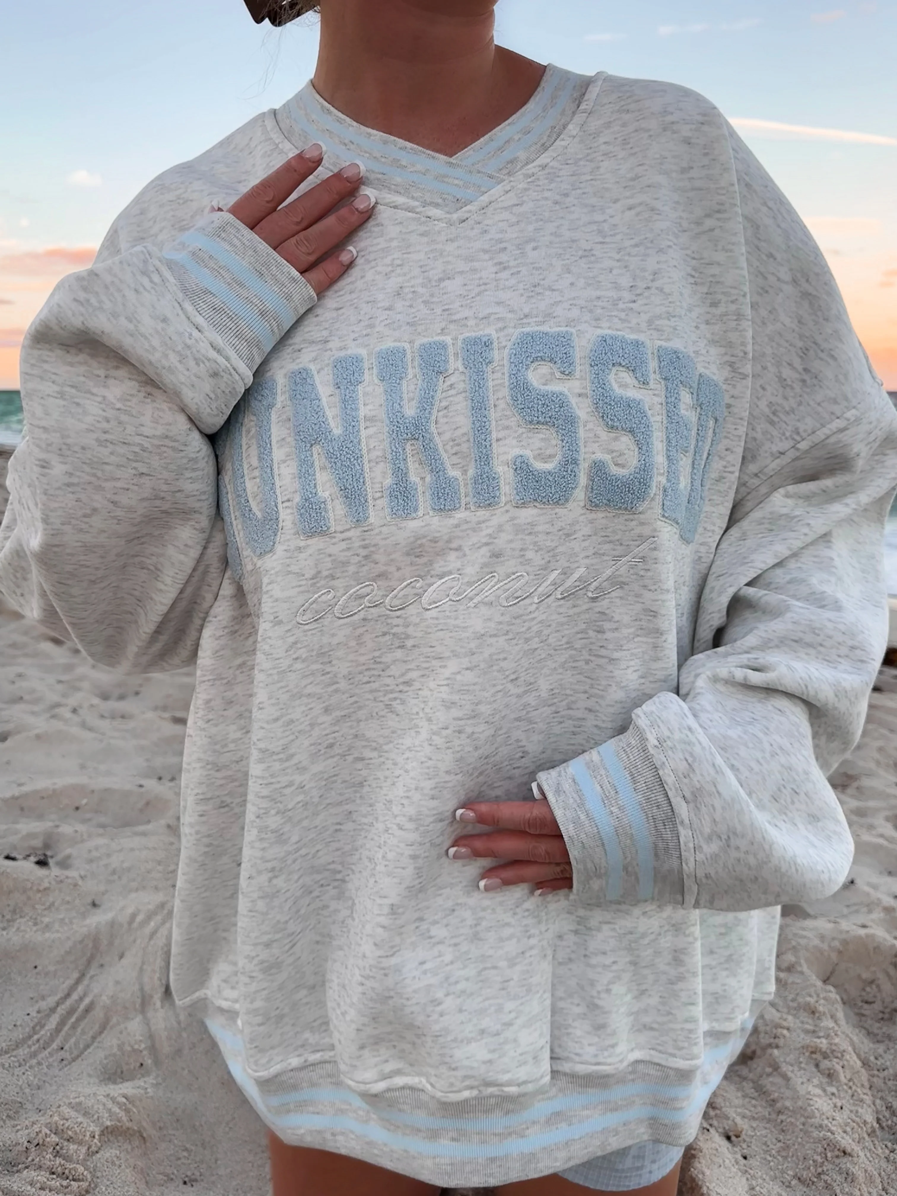 Sunkissed Preppy Embroider Sweatshirt - Image 2