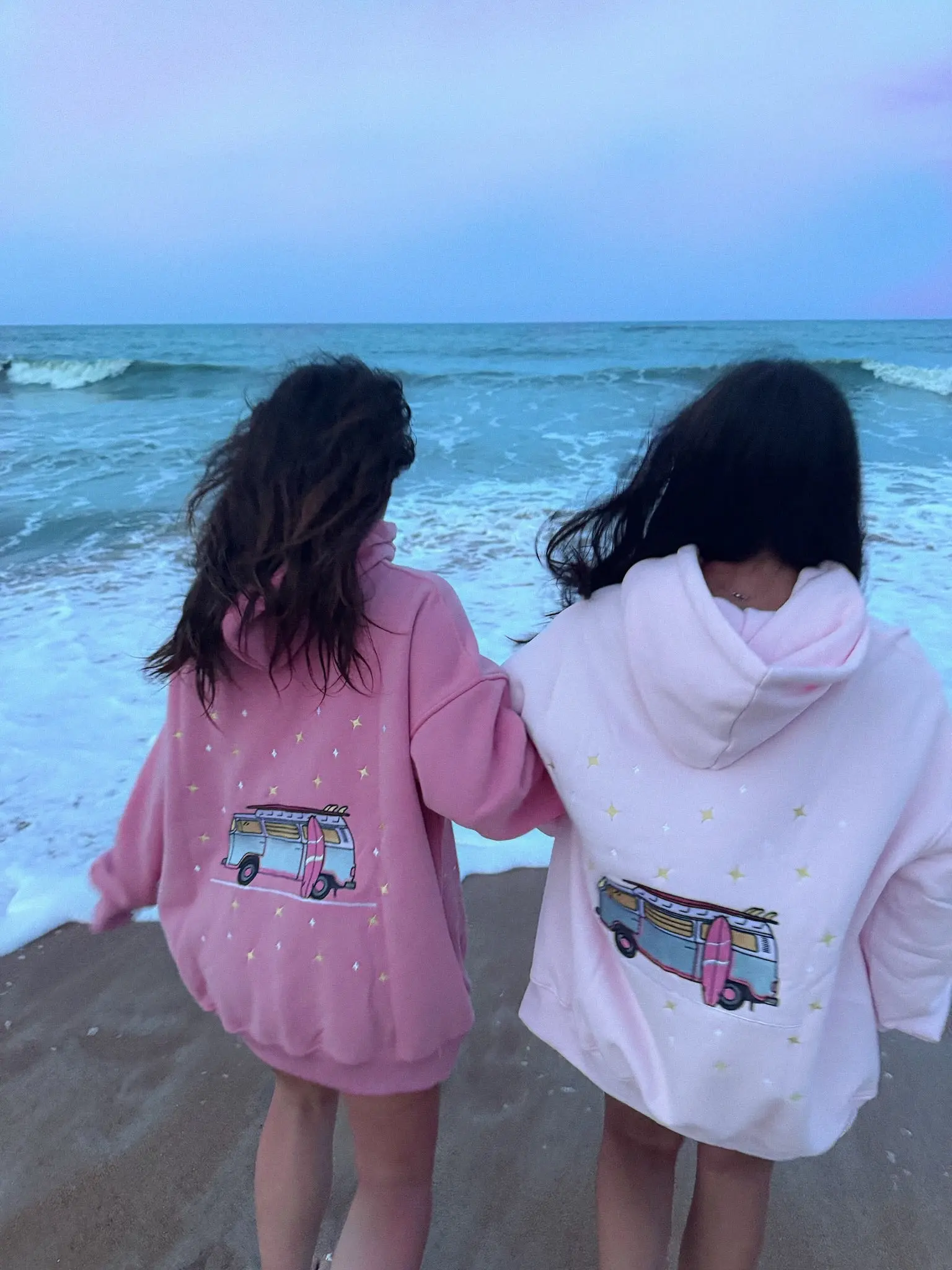Ice Cream Pink Embroider Van Star Hoodie - Image 5
