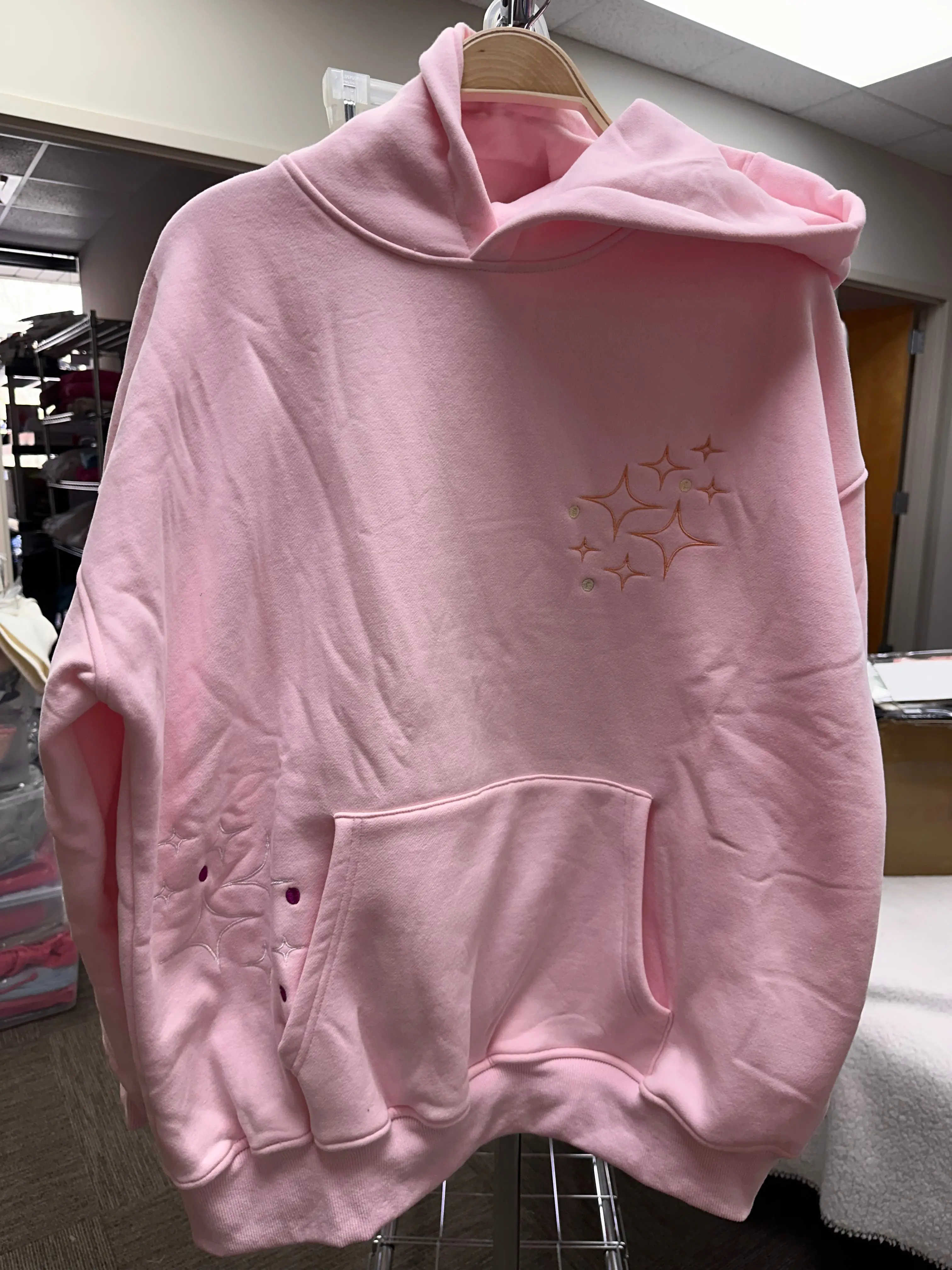 Light Pink Sunset Rays Embroider Hoodie - Image 8