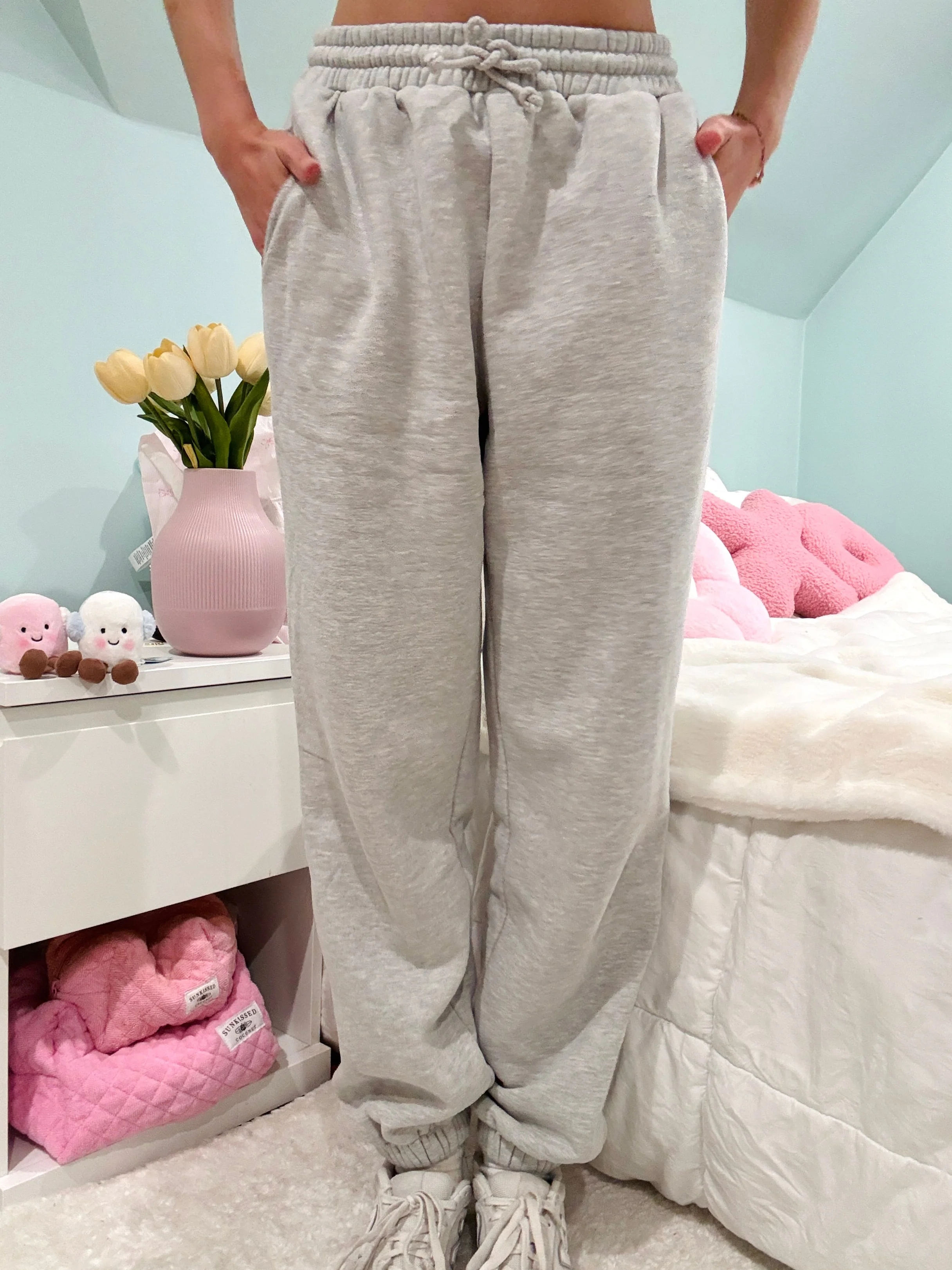 Afternoon Grey Basic Blank Jogger Sweatpants - Image 6