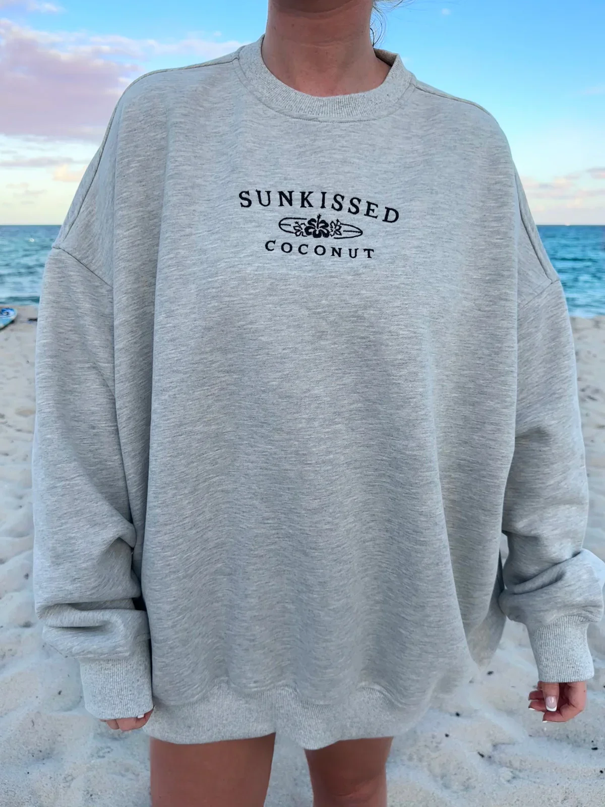 Sunkissedcoconut Embroider Oversized Crewneck Sweatshirt - Image 16