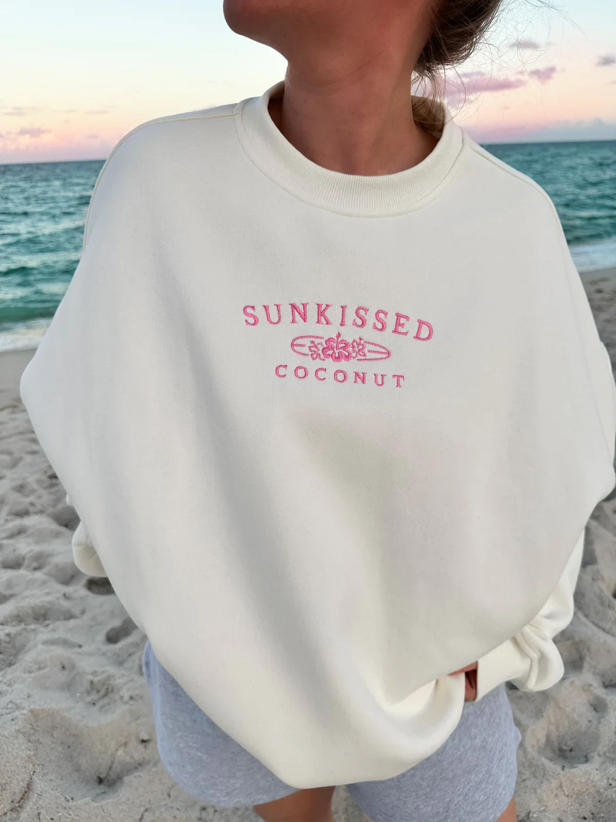 Sunkissedcoconut Embroider Oversized Crewneck Sweatshirt - Image 21