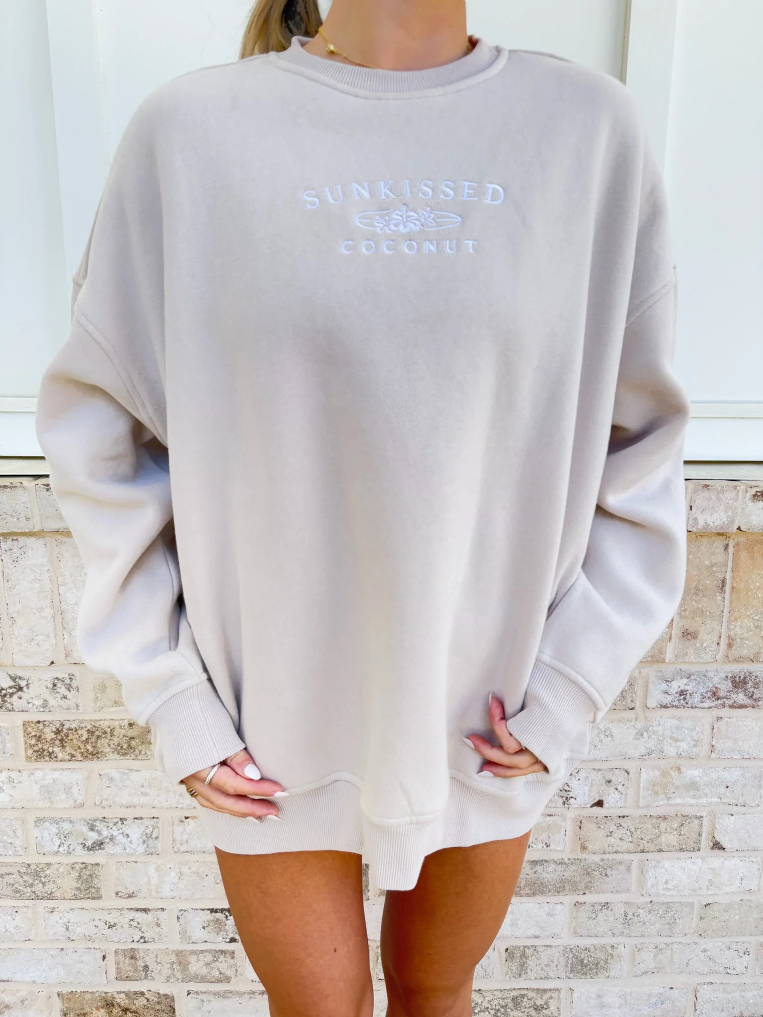 Sunkissedcoconut Embroider Oversized Crewneck Sweatshirt - Image 22