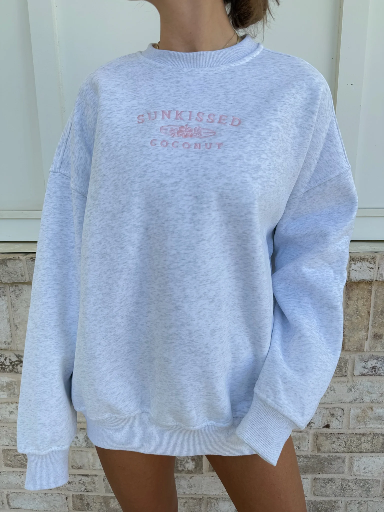 Sunkissedcoconut Embroider Oversized Crewneck Sweatshirt - Image 24