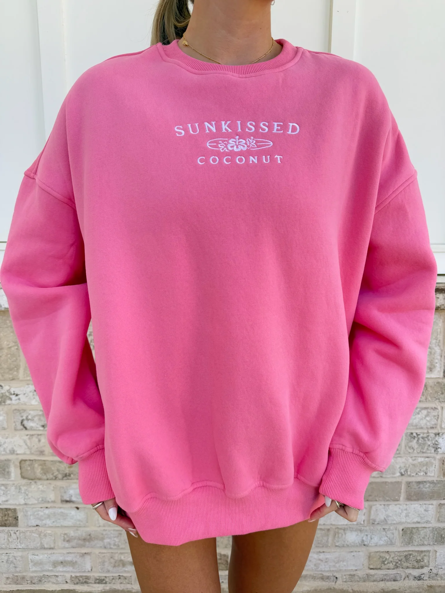 Sunkissedcoconut Embroider Oversized Crewneck Sweatshirt - Image 25