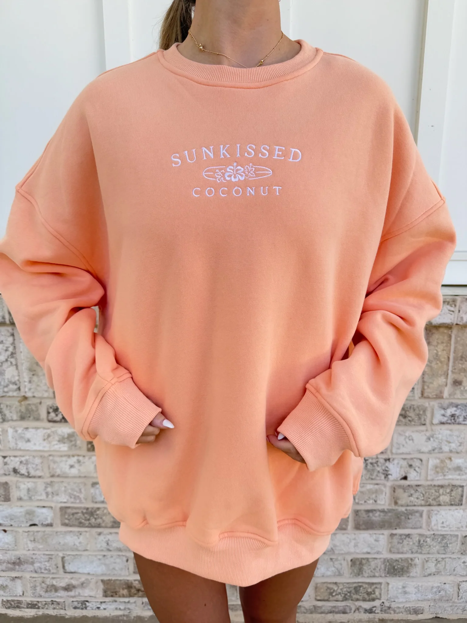 Sunkissedcoconut Embroider Oversized Crewneck Sweatshirt - Image 29