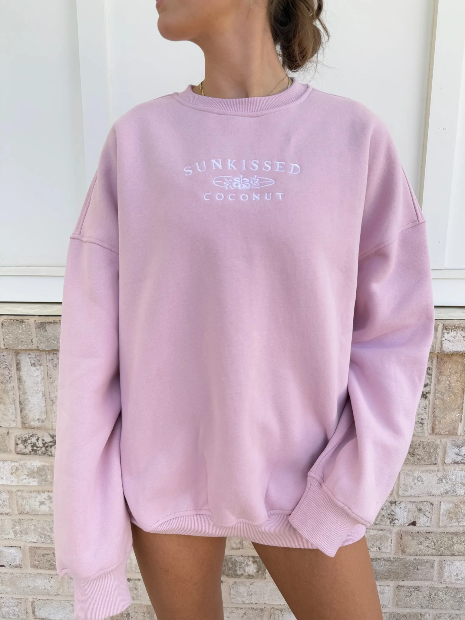 Sunkissedcoconut Embroider Oversized Crewneck Sweatshirt - Image 30