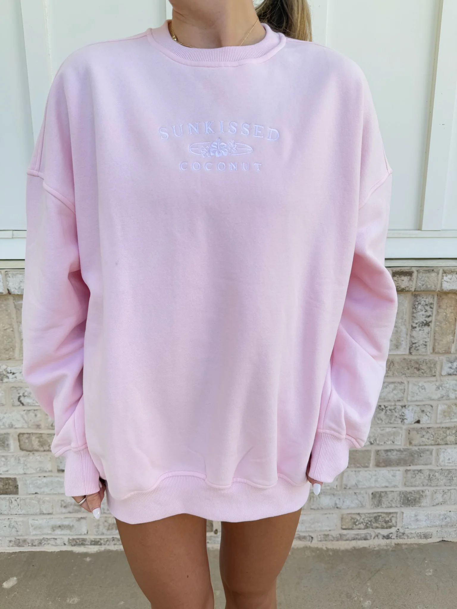 Sunkissedcoconut Embroider Oversized Crewneck Sweatshirt - Image 31