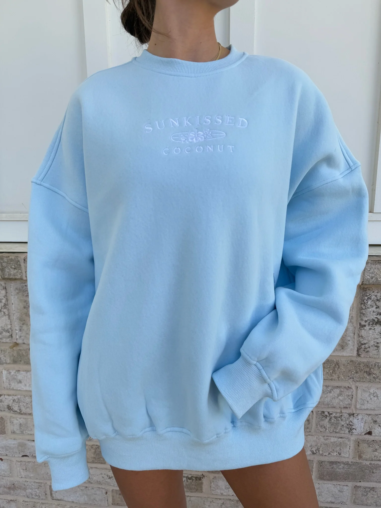 Sunkissedcoconut Embroider Oversized Crewneck Sweatshirt - Image 32
