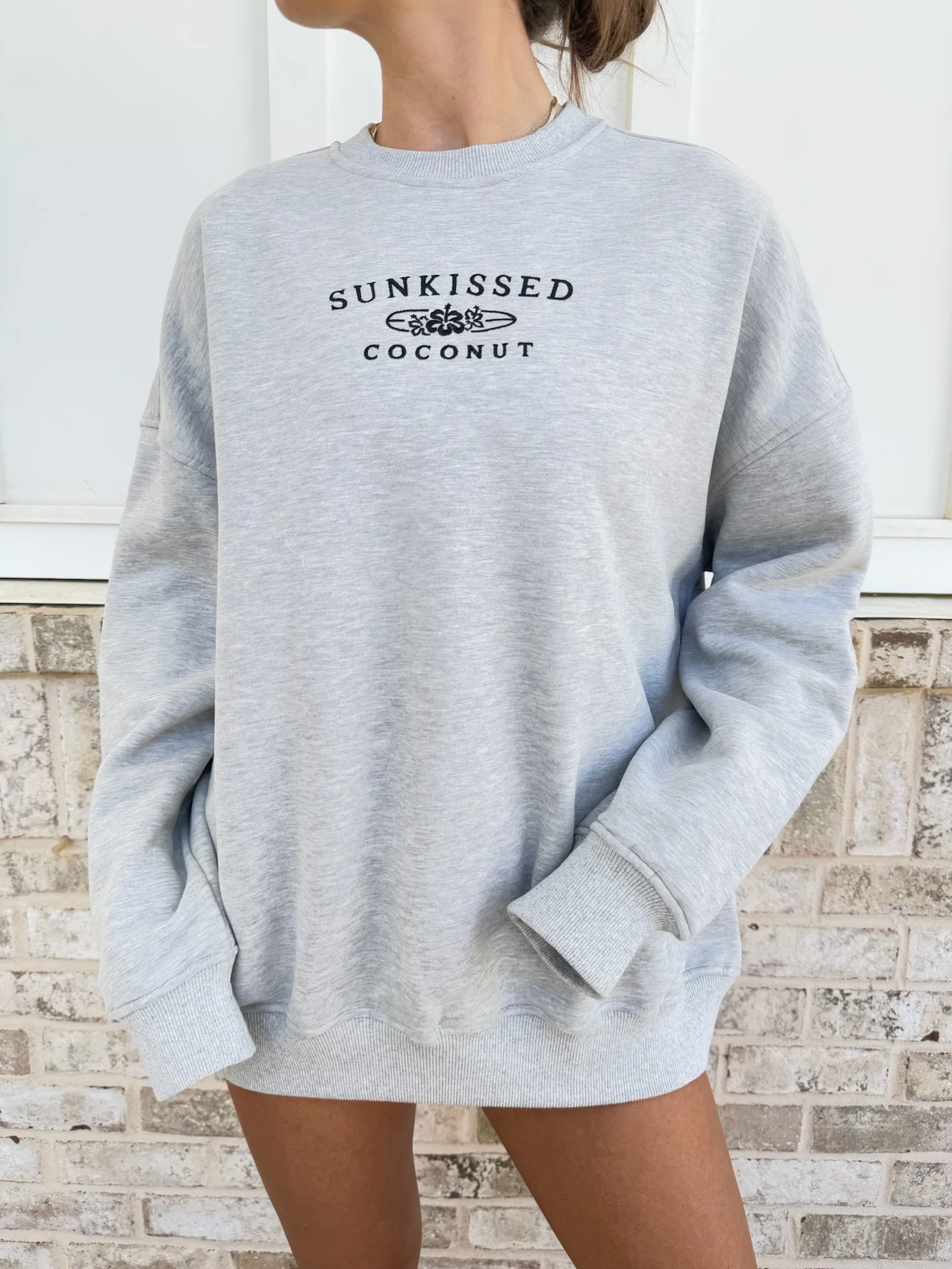 Sunkissedcoconut Embroider Oversized Crewneck Sweatshirt - Image 33