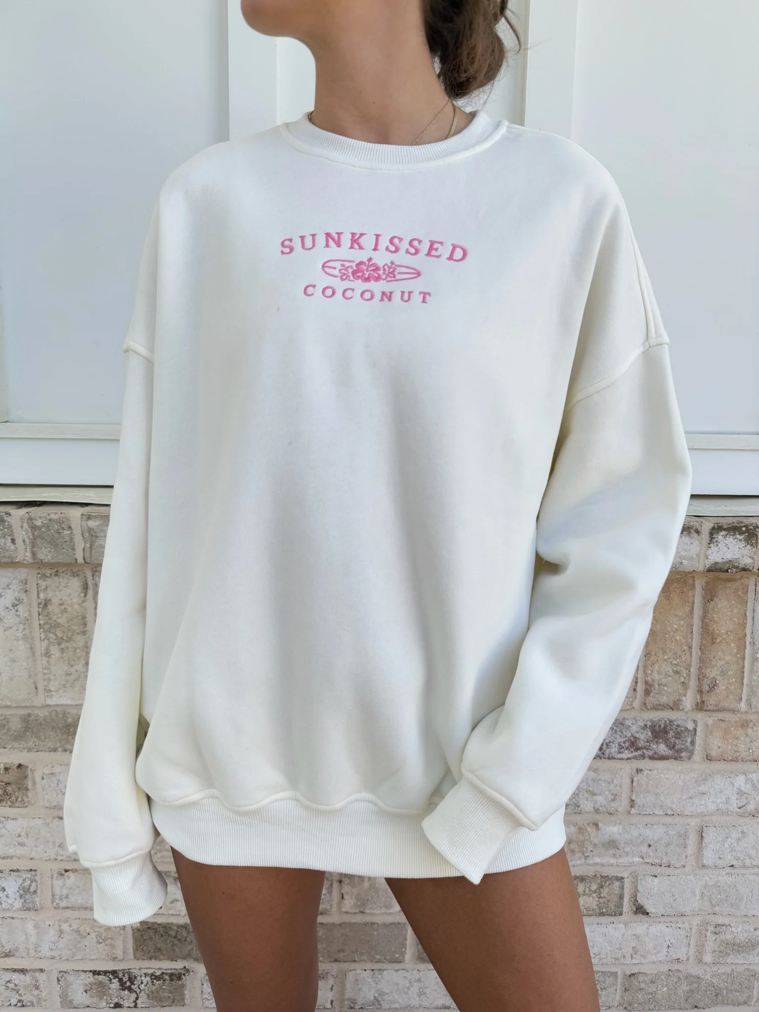 Sunkissedcoconut Embroider Oversized Crewneck Sweatshirt - Image 34