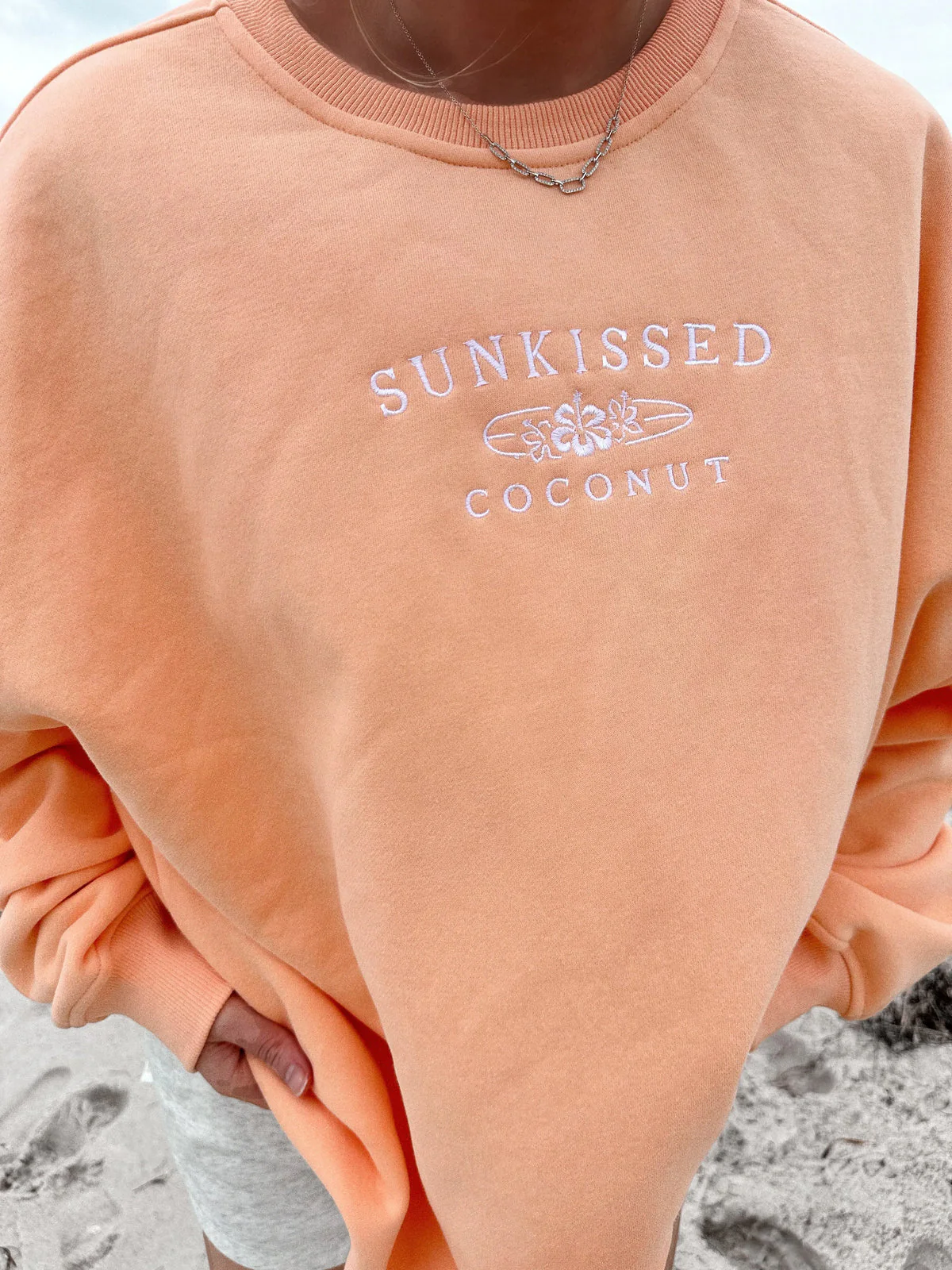 Sunkissedcoconut Embroider Oversized Crewneck Sweatshirt - Image 8