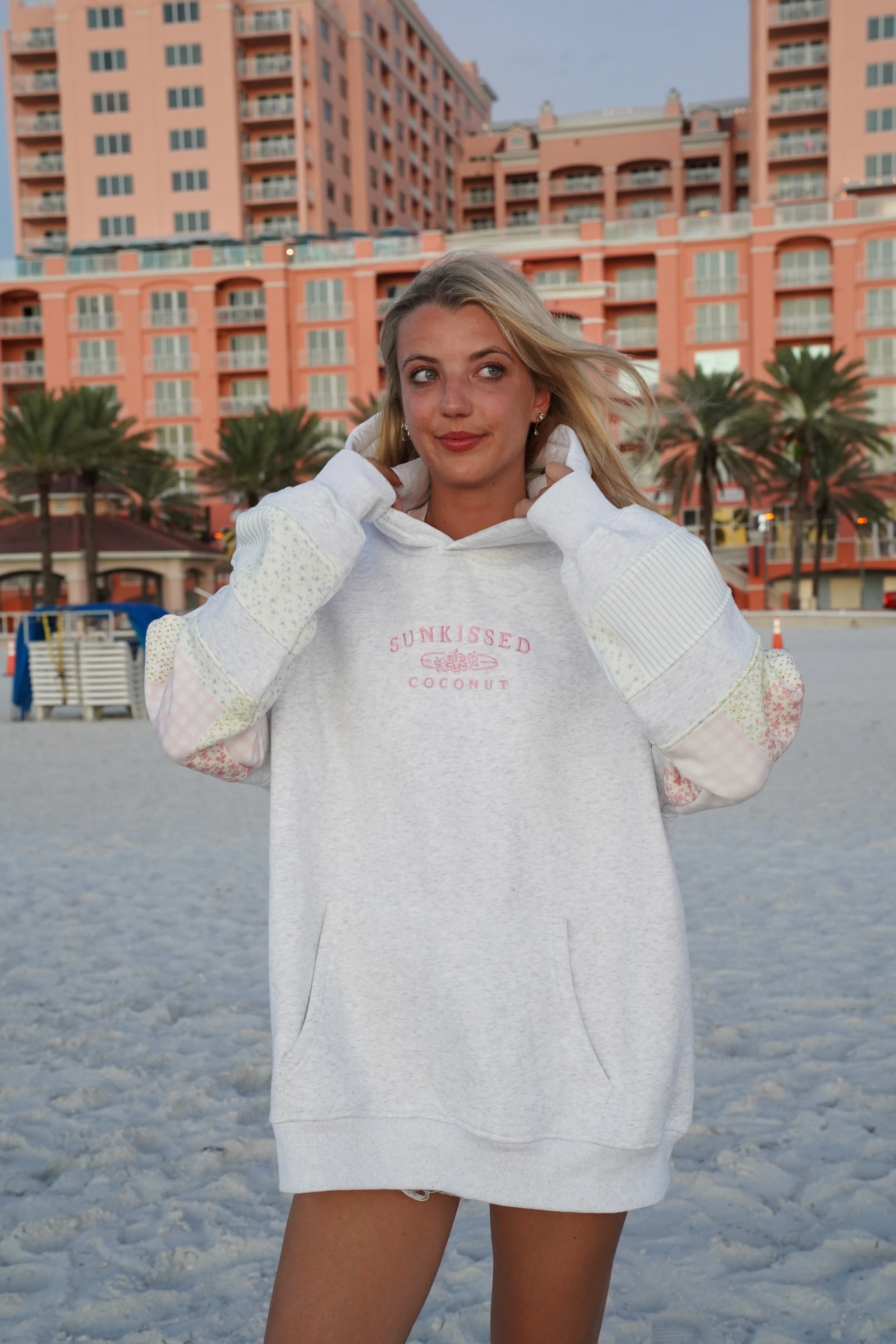 Sunkissedcoconut Quilted Pastel Embroidered Hoodie - Image 3
