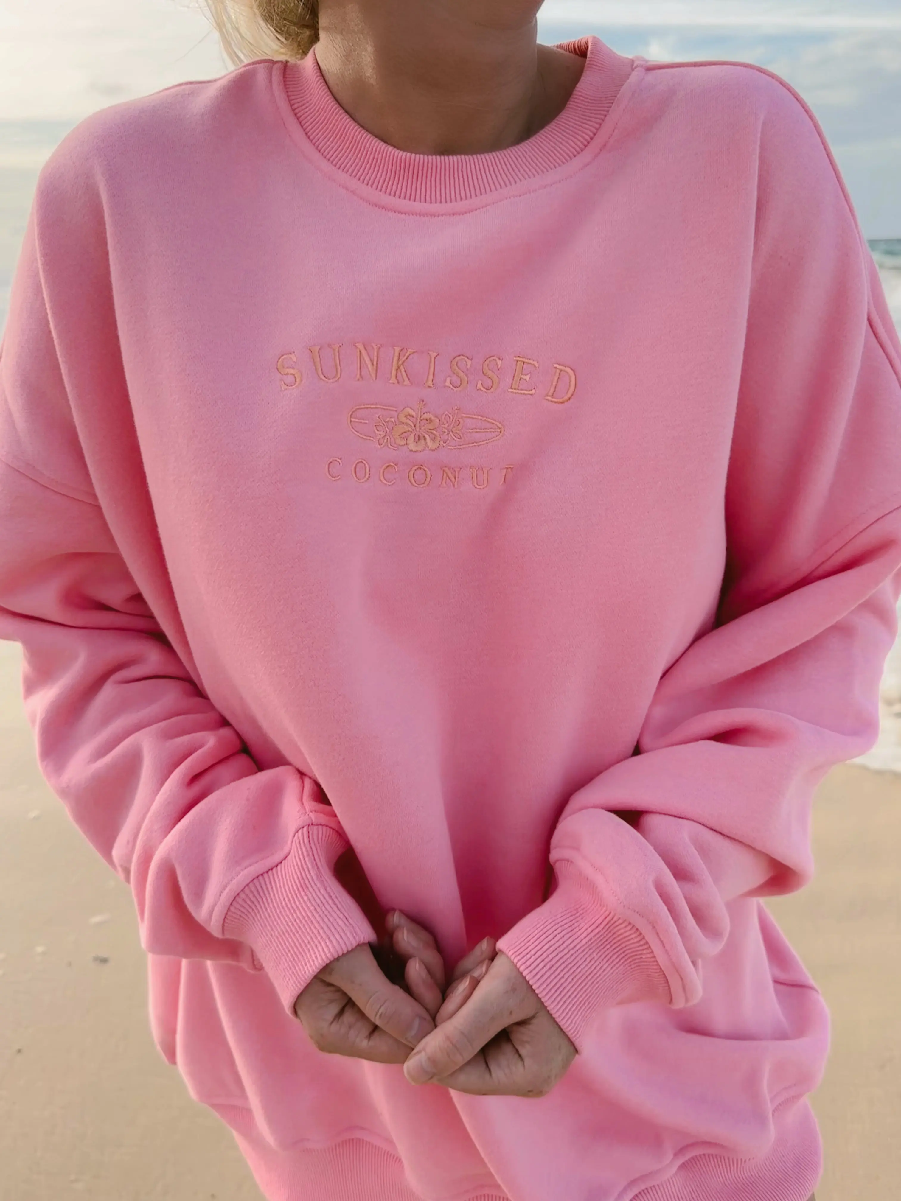 Lucky Pink Surfboard Crew Sweatshirt - Image 2