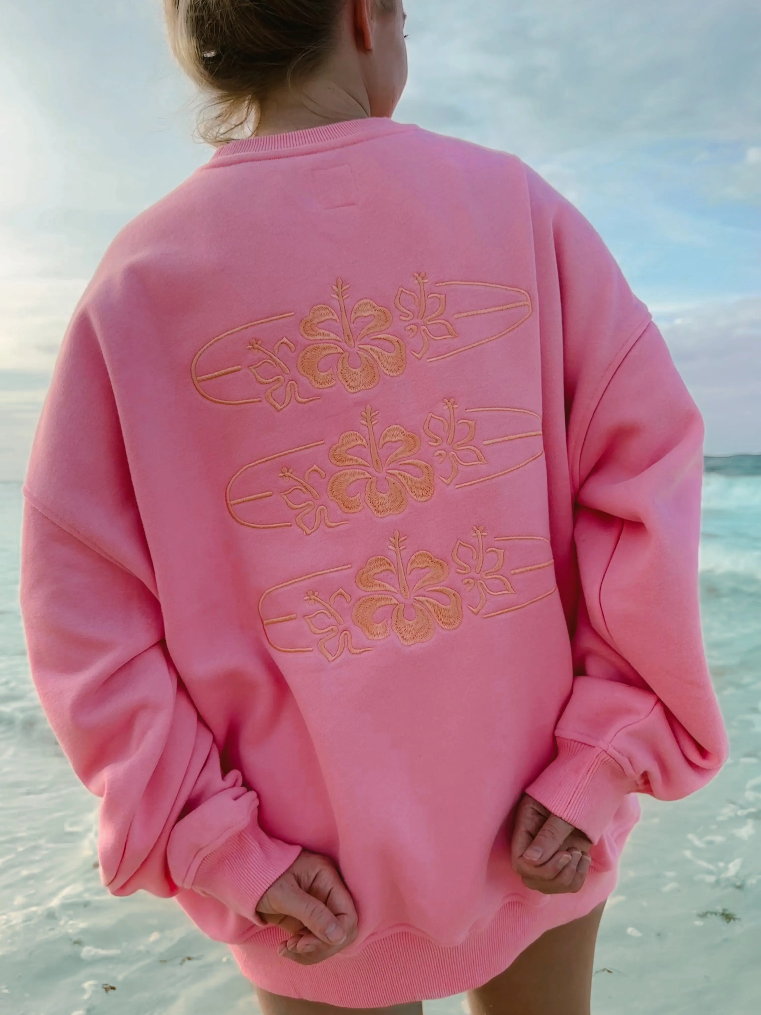 Lucky Pink Surfboard Crew Sweatshirt - Image 3