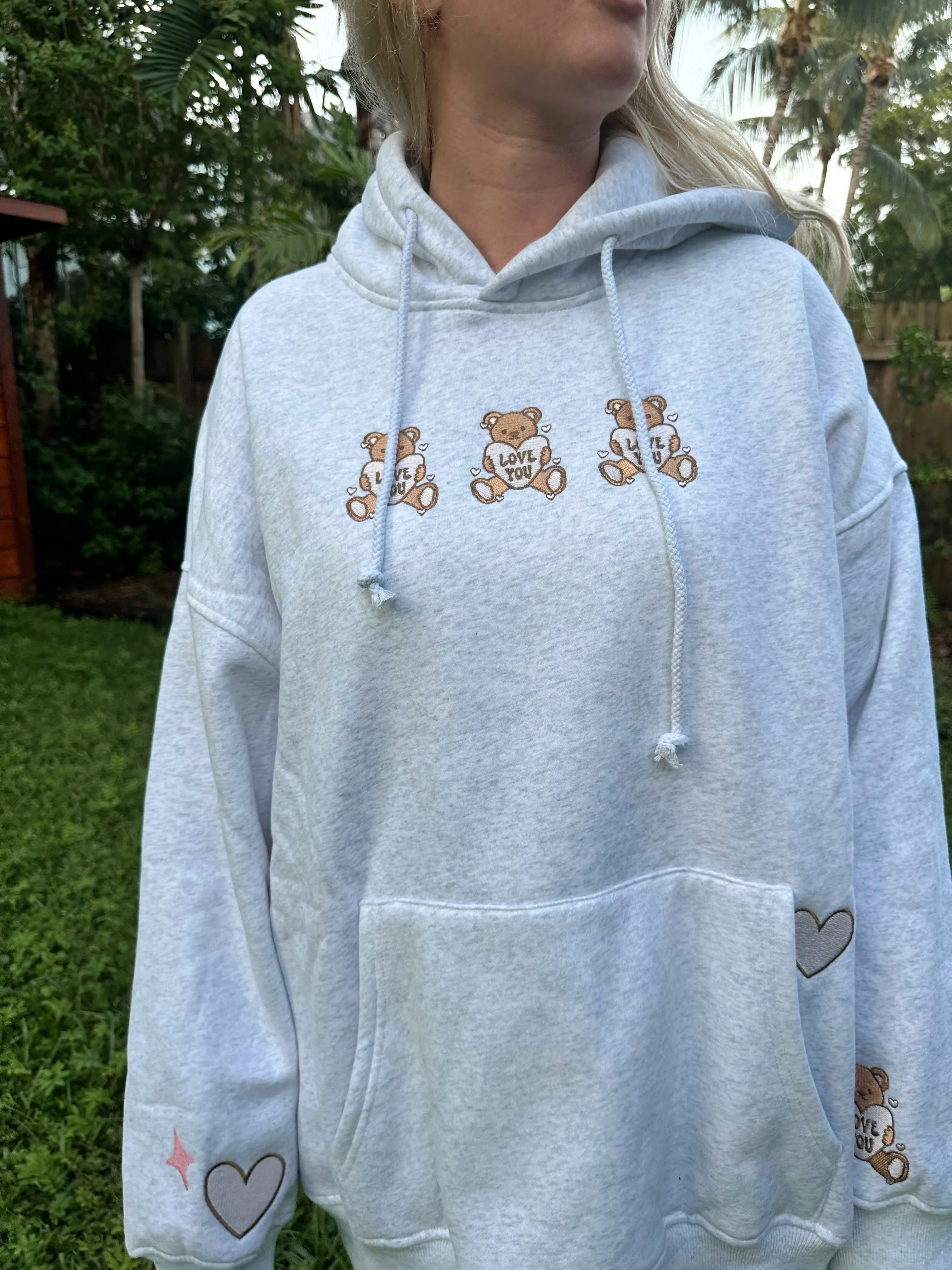 Teddy Bear Embroider Hoodie - Image 3
