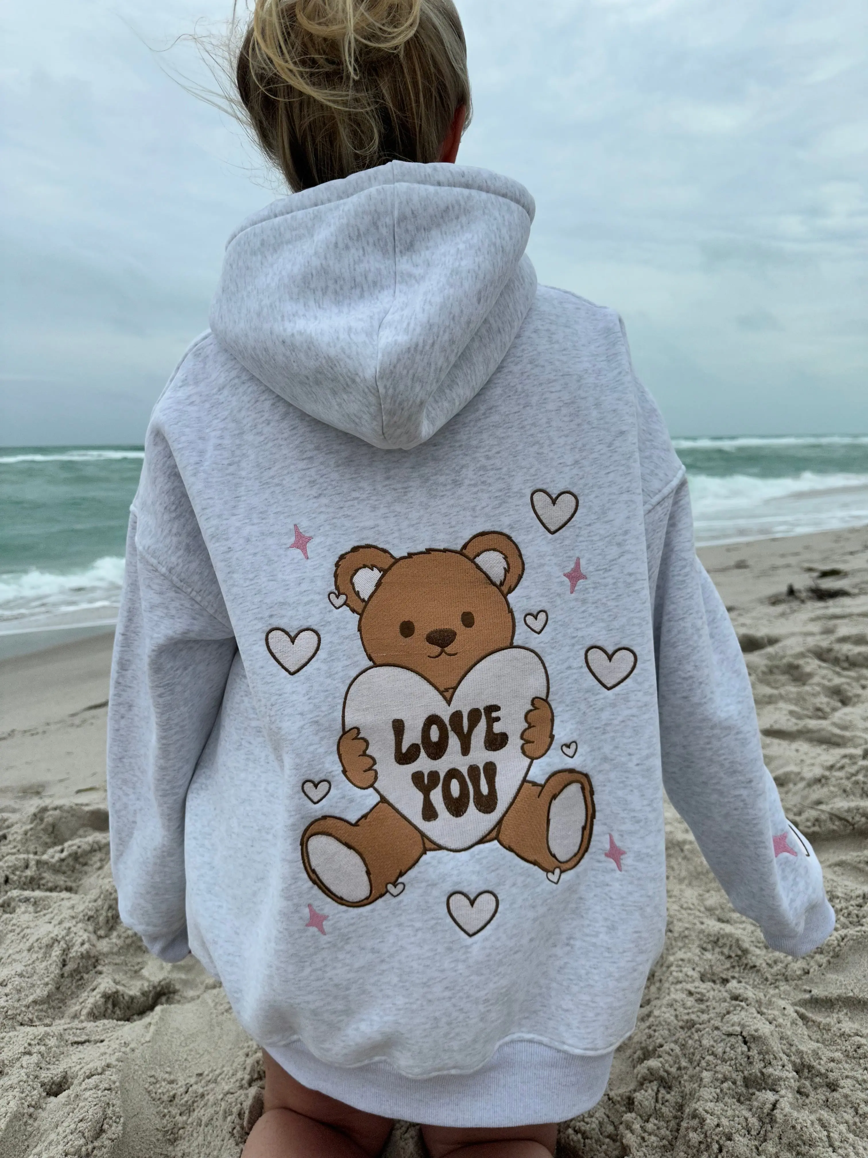 Teddy Bear Embroider Hoodie - Image 5