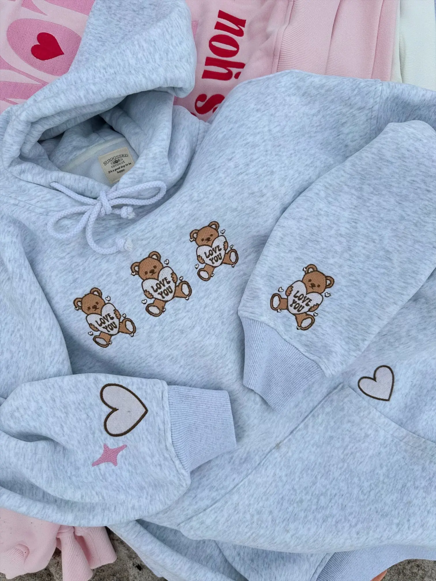Teddy Bear Embroider Hoodie - Image 6