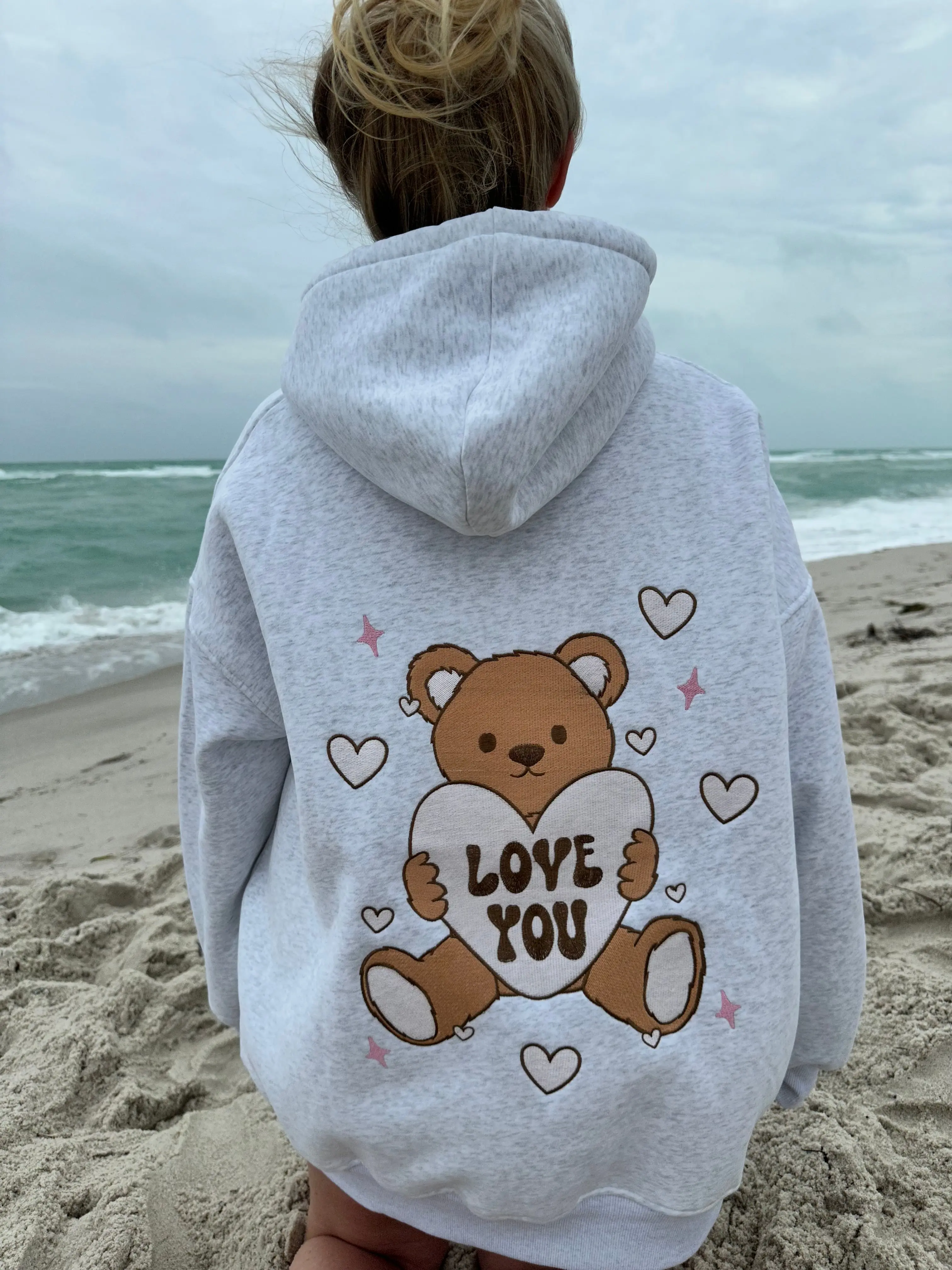 Teddy Bear Embroider Hoodie - Image 7