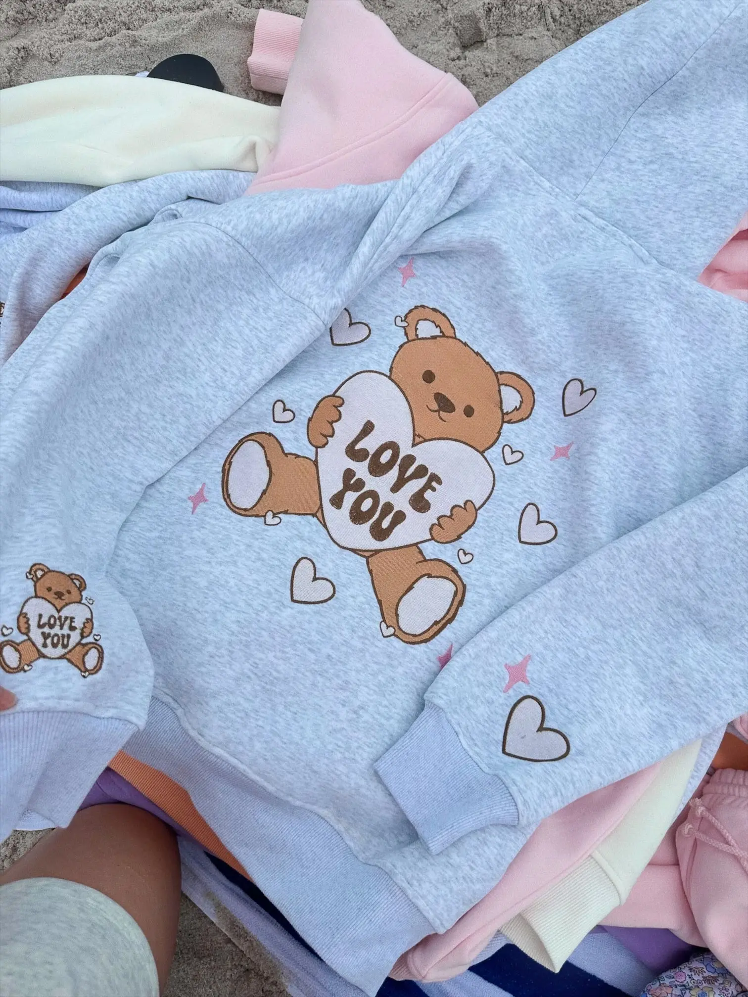 Teddy Bear Embroider Hoodie - Image 8