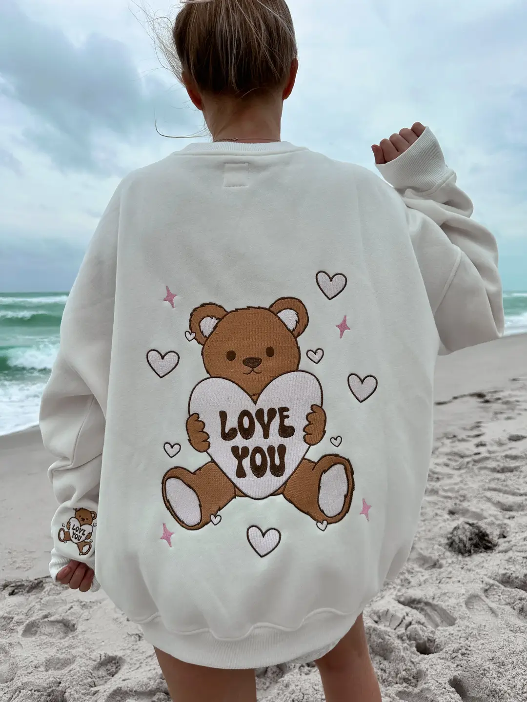 Teddy Bear Embroider Sweatshirt - Image 2