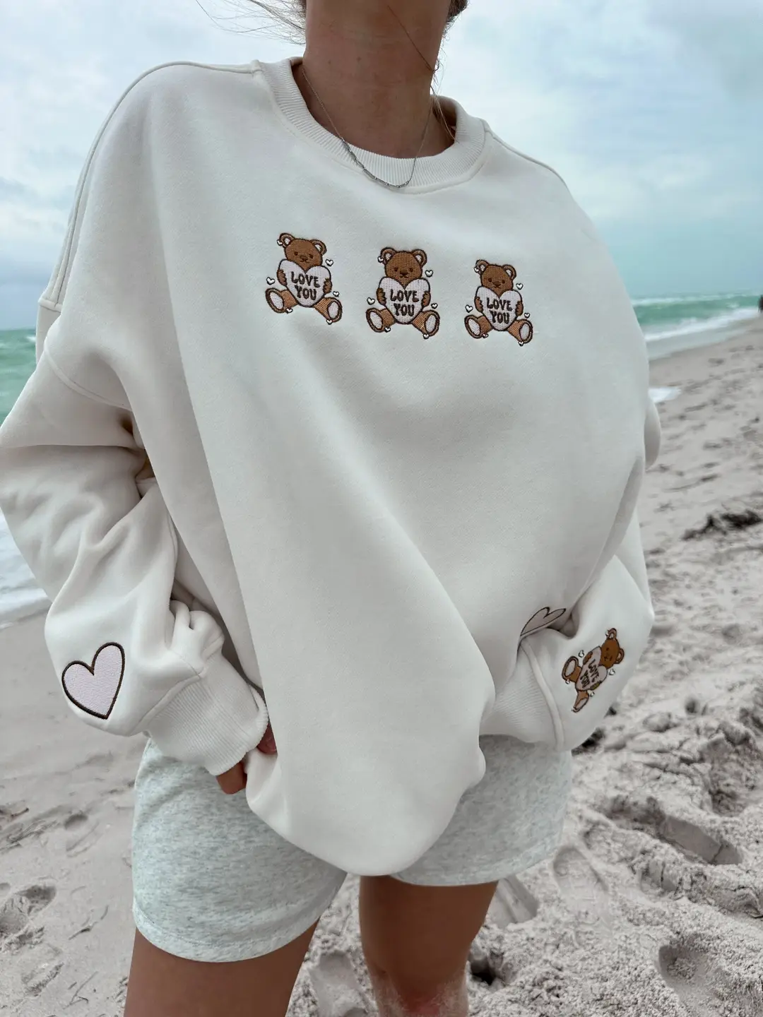 Teddy Bear Embroider Sweatshirt - Image 3