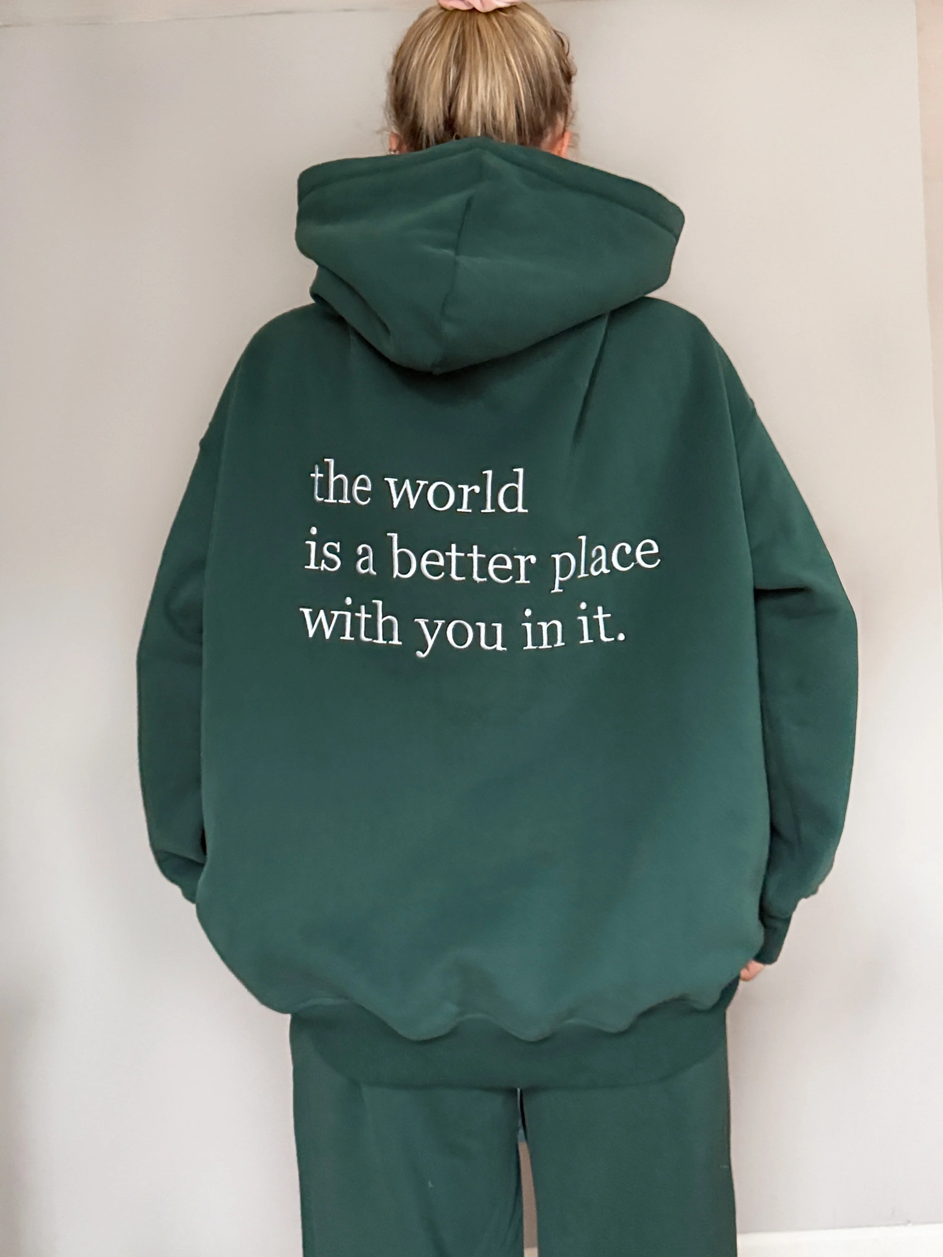 The World Is A Better Place With You In It Embroider Hoodie - Image 5