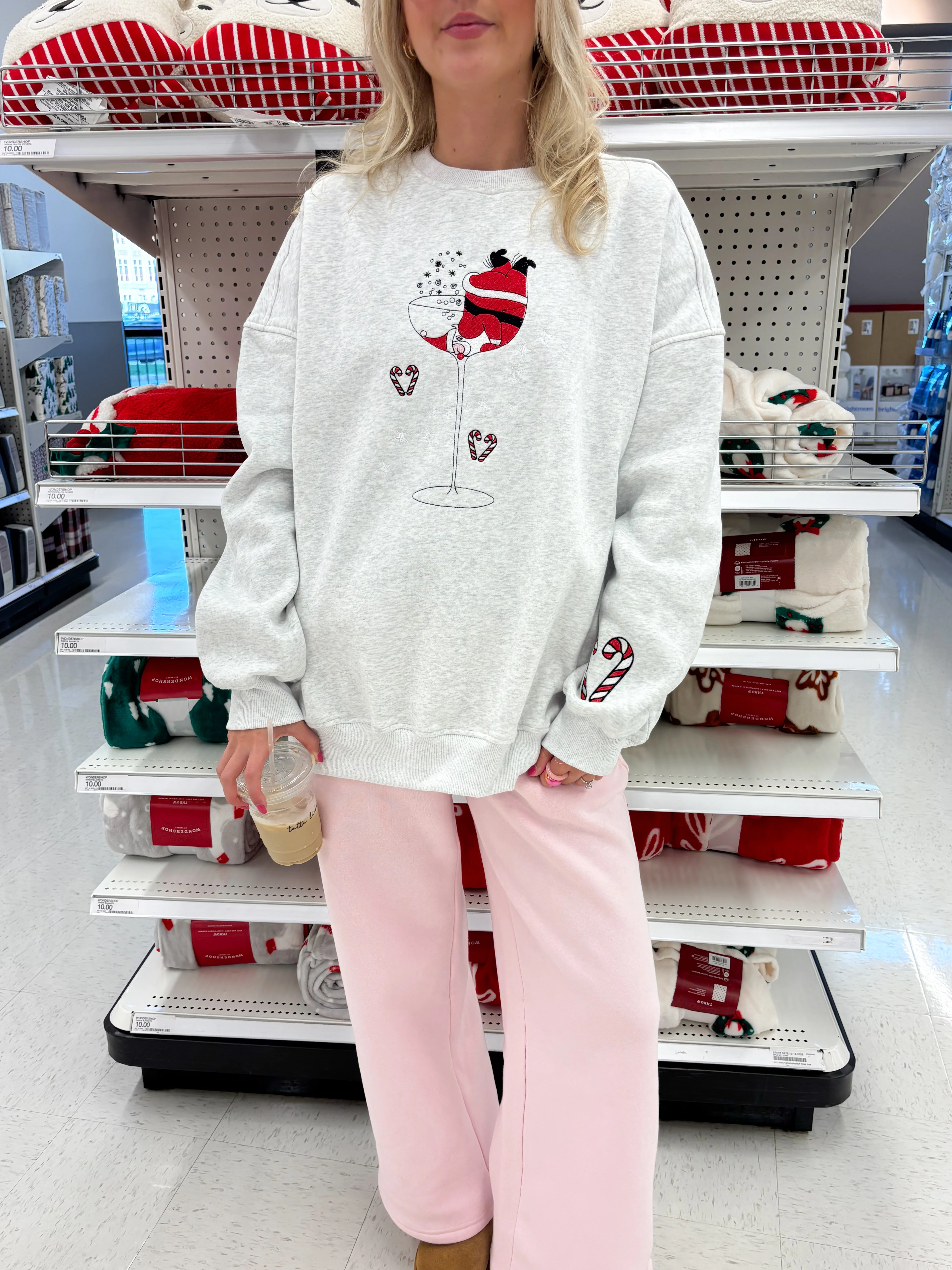 Tipsy Santa Christmas Embroidered Sweatshirt - Image 5