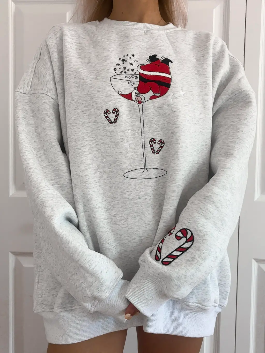 Tipsy Santa Christmas Embroidered Sweatshirt - Image 6