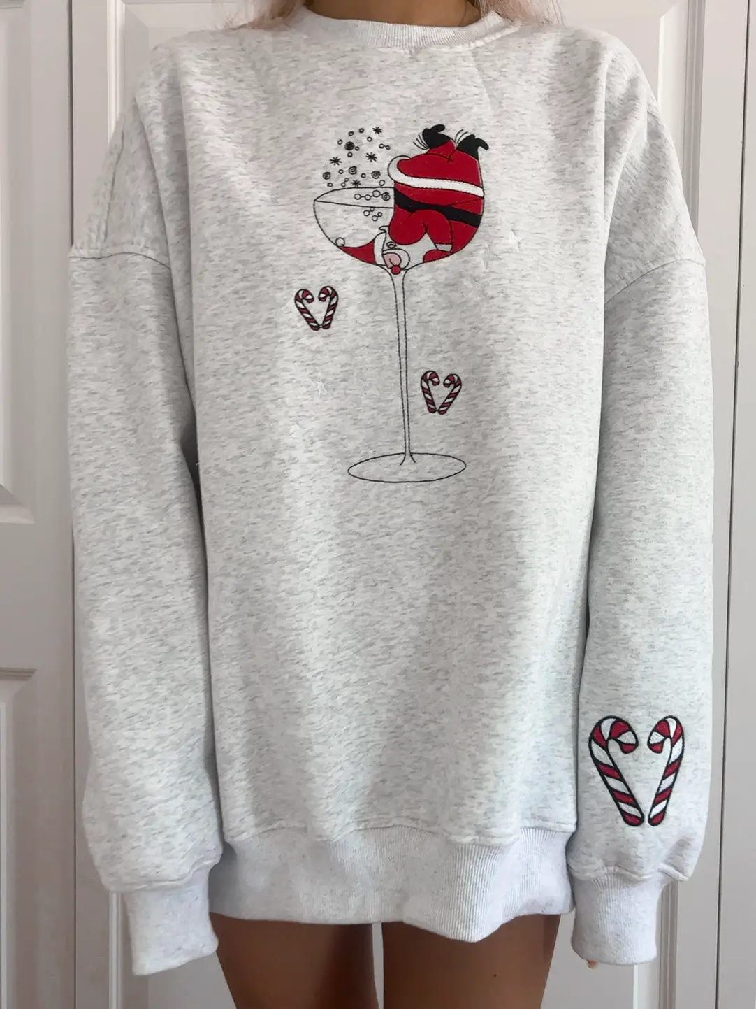 Tipsy Santa Christmas Embroidered Sweatshirt - Image 7