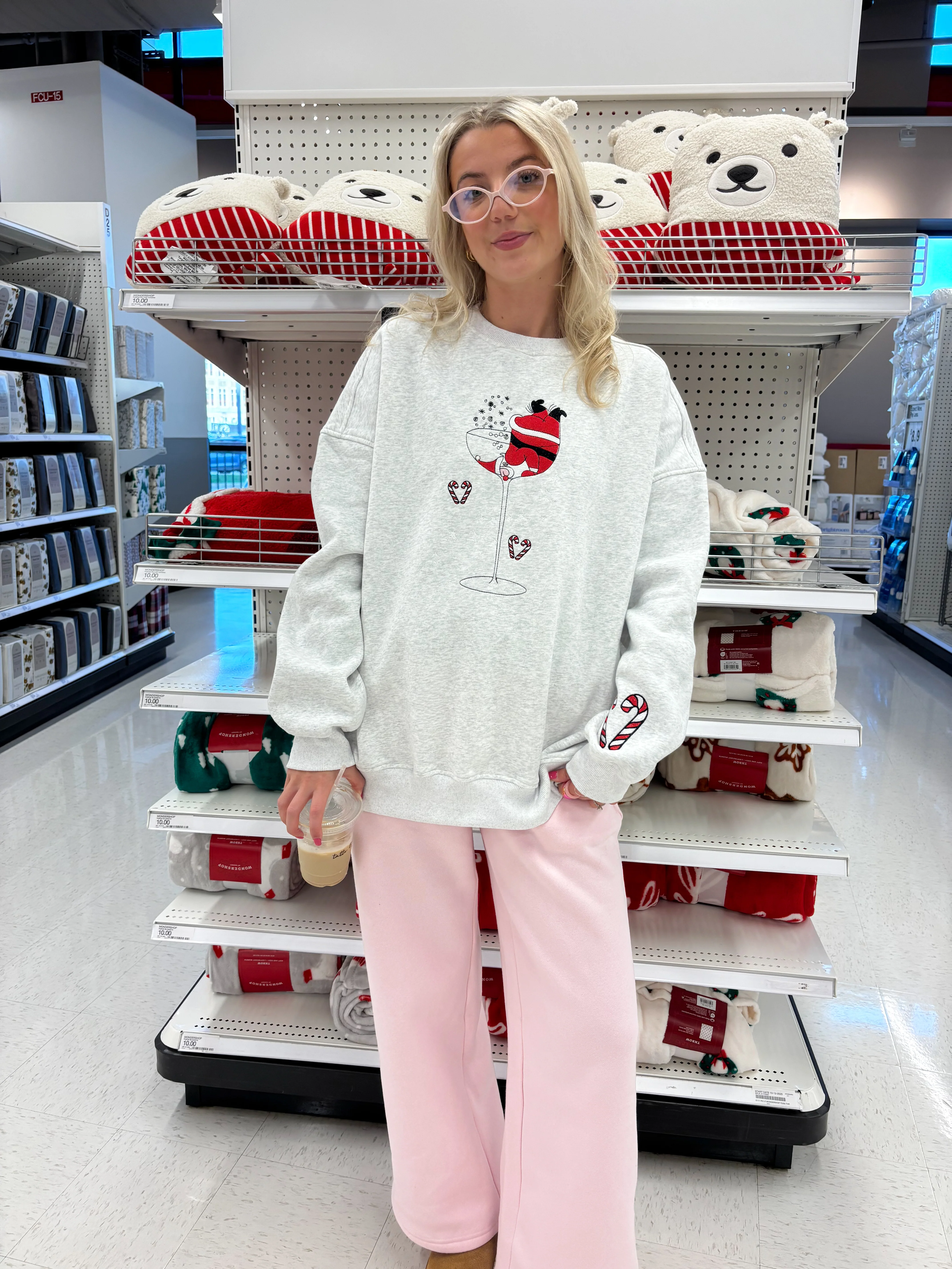 Tipsy Santa Christmas Embroidered Sweatshirt - Image 8