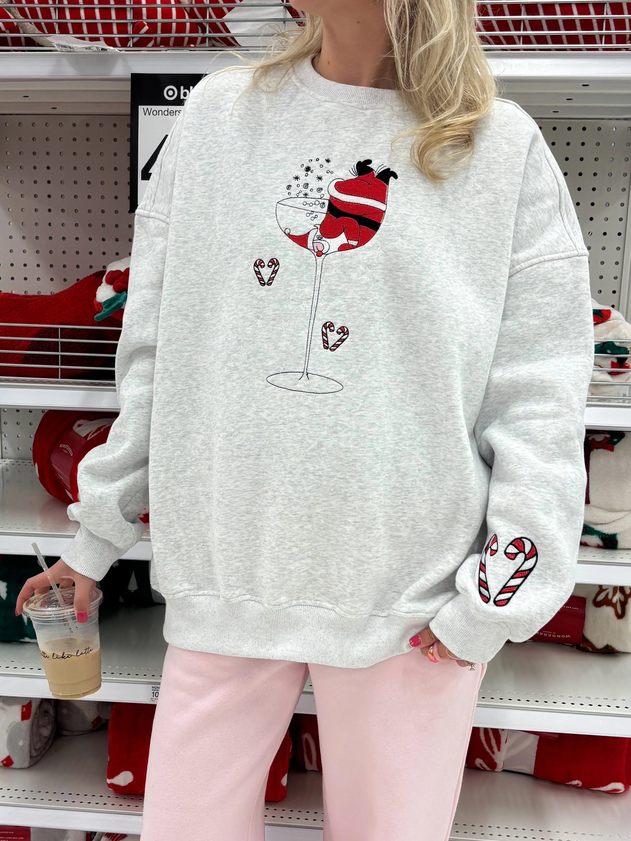 Tipsy Santa Christmas Embroidered Sweatshirt - Image 9