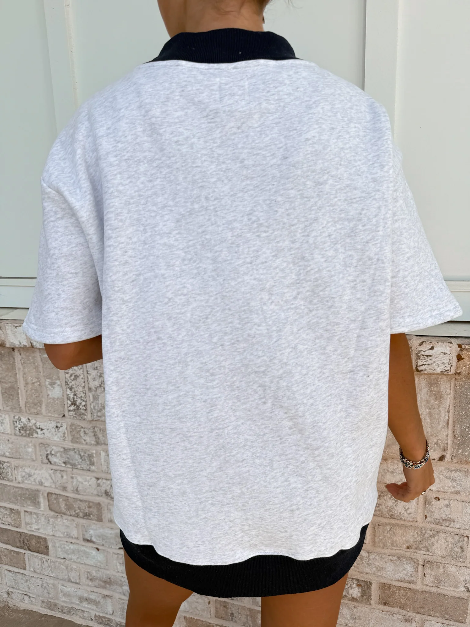 United States Flag Embroider Mockneck Short Sleeve Sweatshirt - Image 3