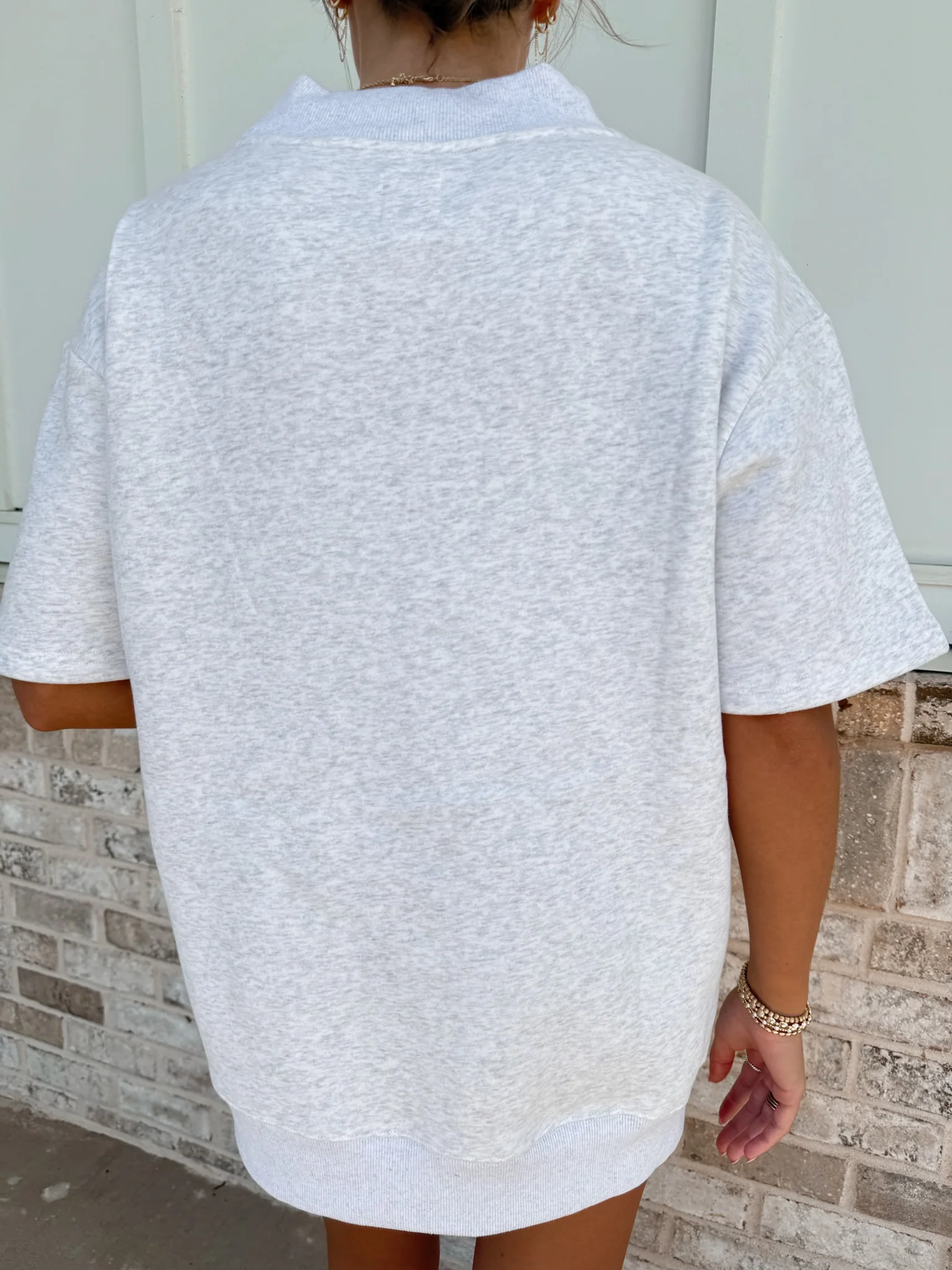 United States Flag Embroider Mockneck Short Sleeve Sweatshirt - Image 5