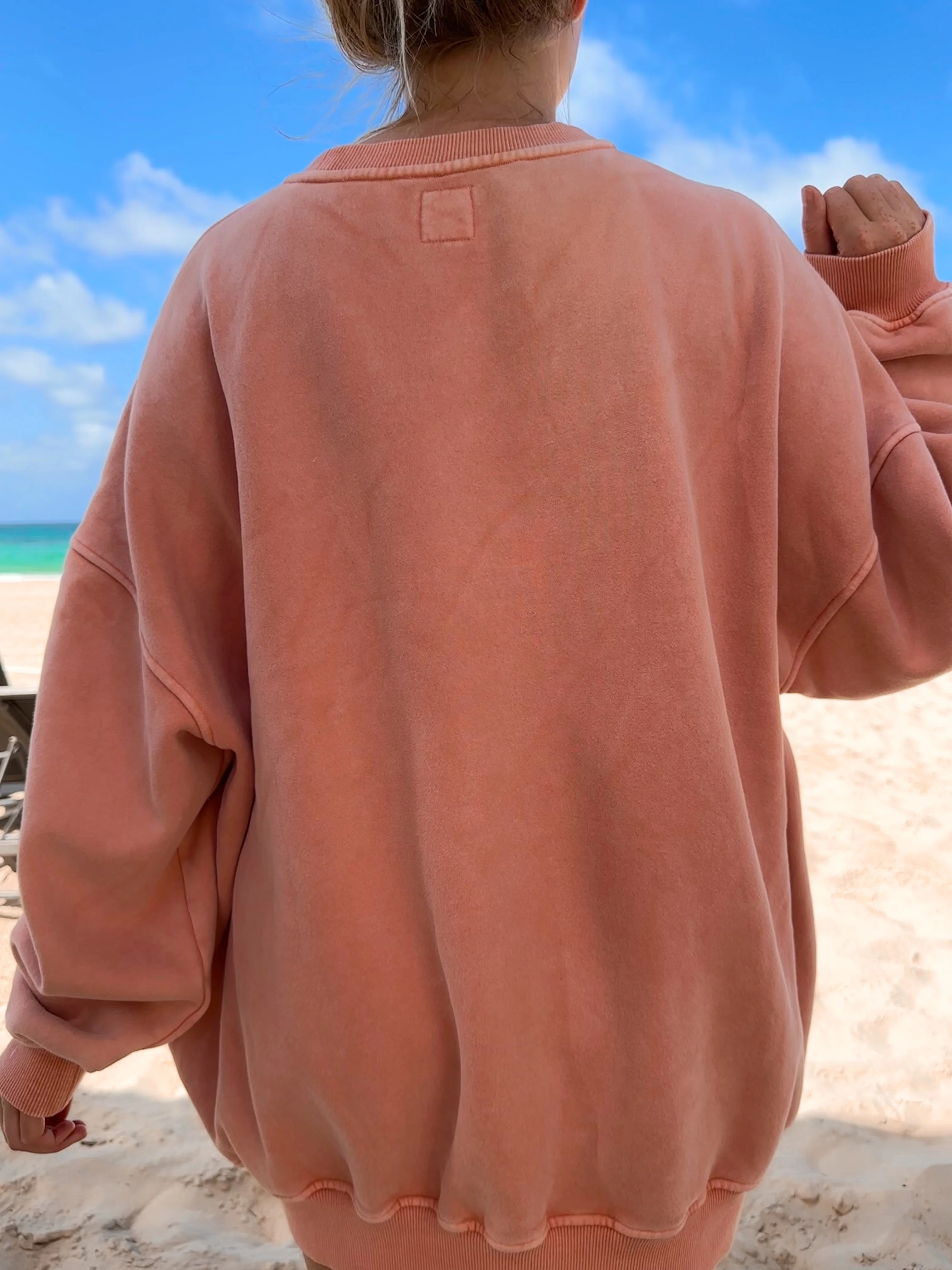 Vintage Orange Washed Basic Blank Sweatshirt - Image 8