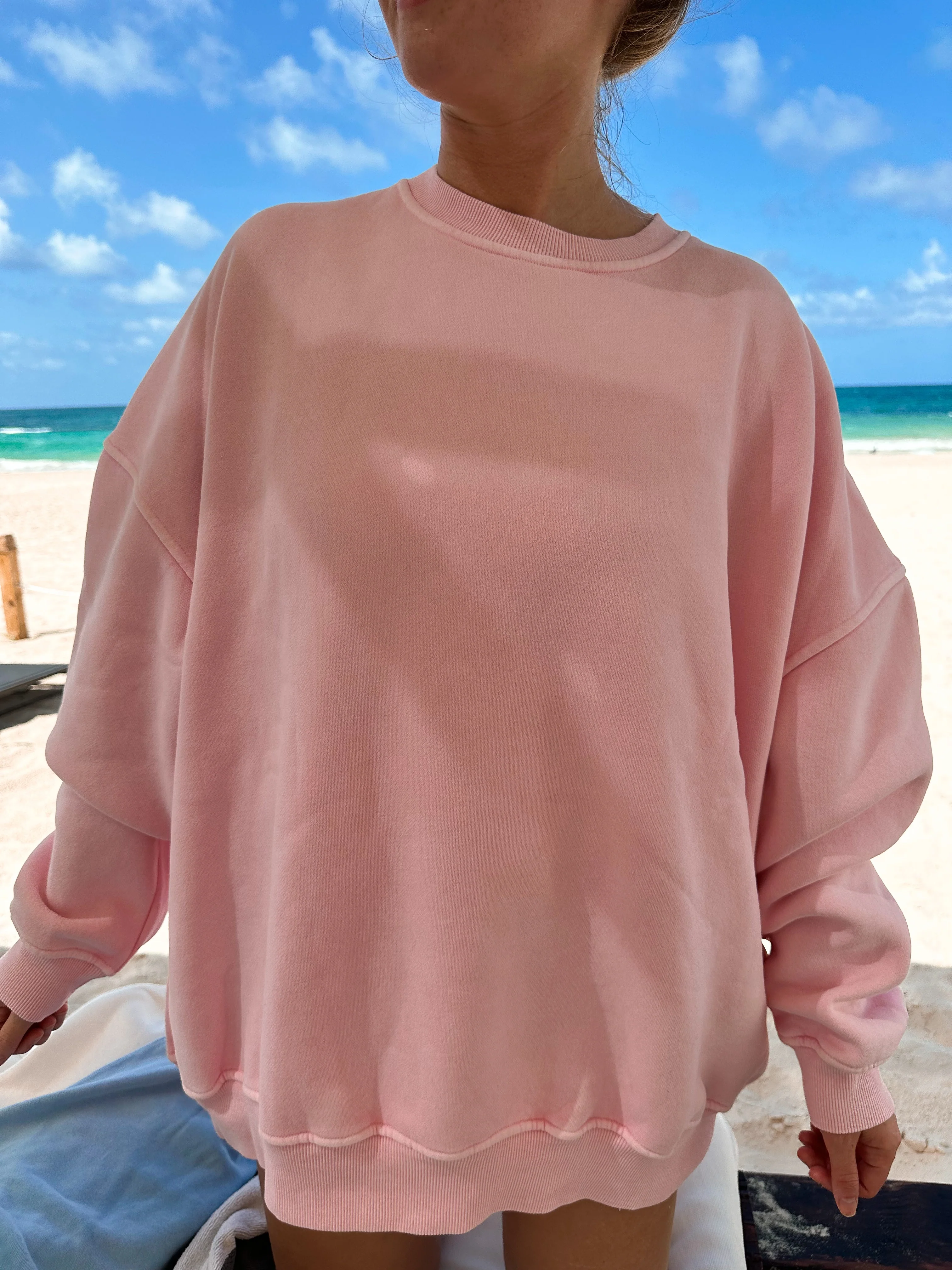 Vintage Pink Washed Basic Blank Sweatshirt - Image 4