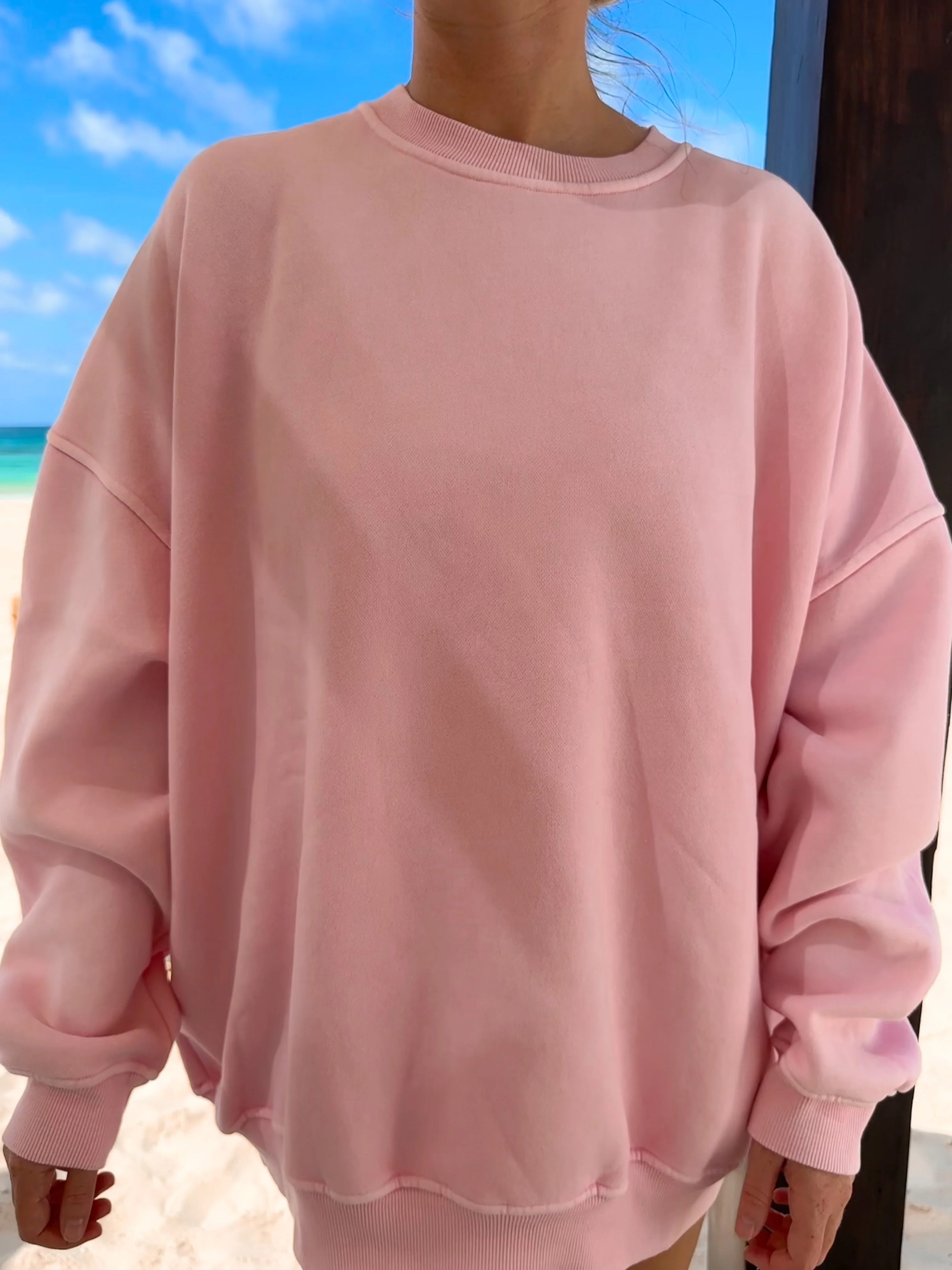 Vintage Pink Washed Basic Blank Sweatshirt - Image 6