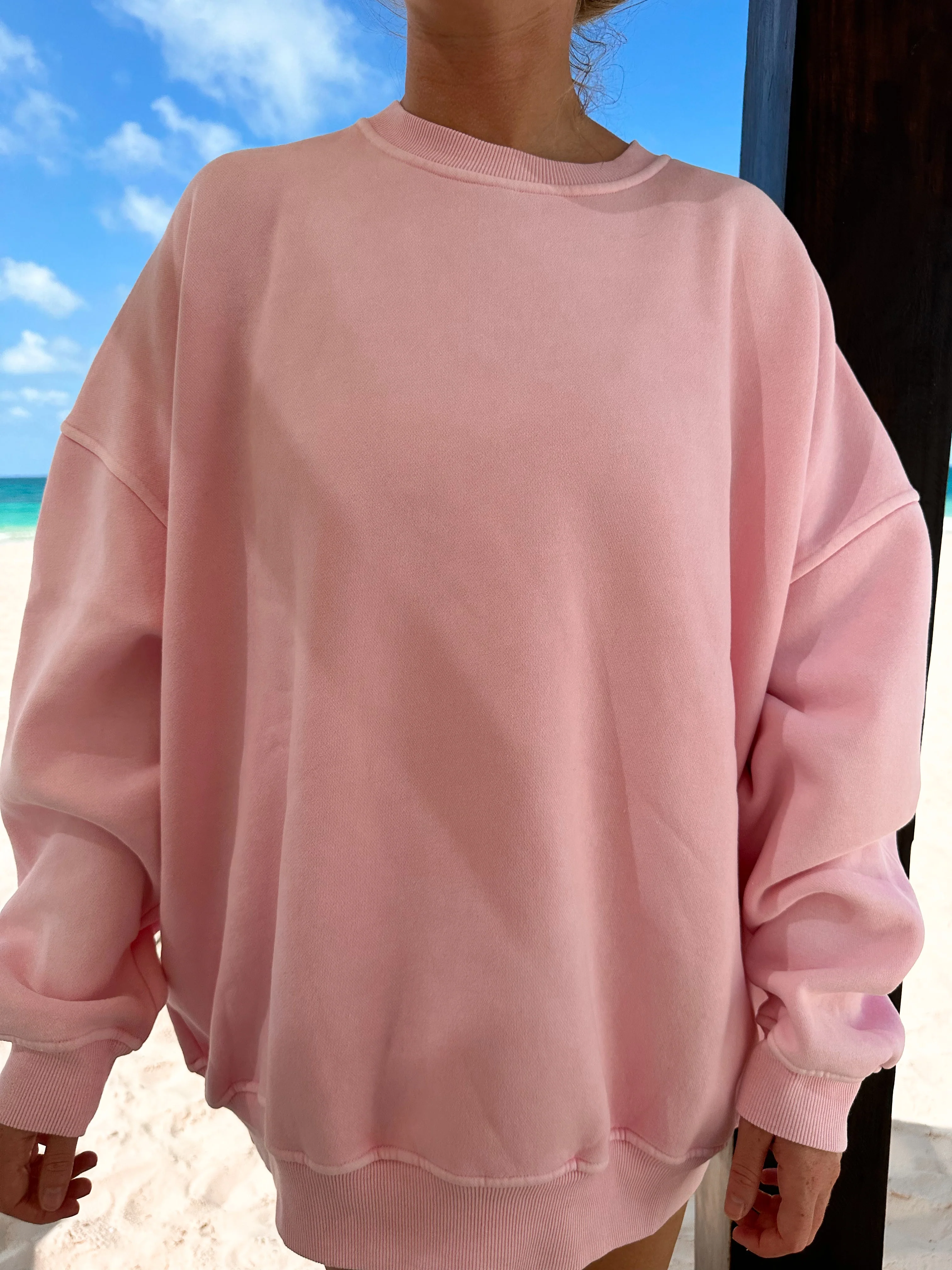 Vintage Pink Washed Basic Blank Sweatshirt - Image 7