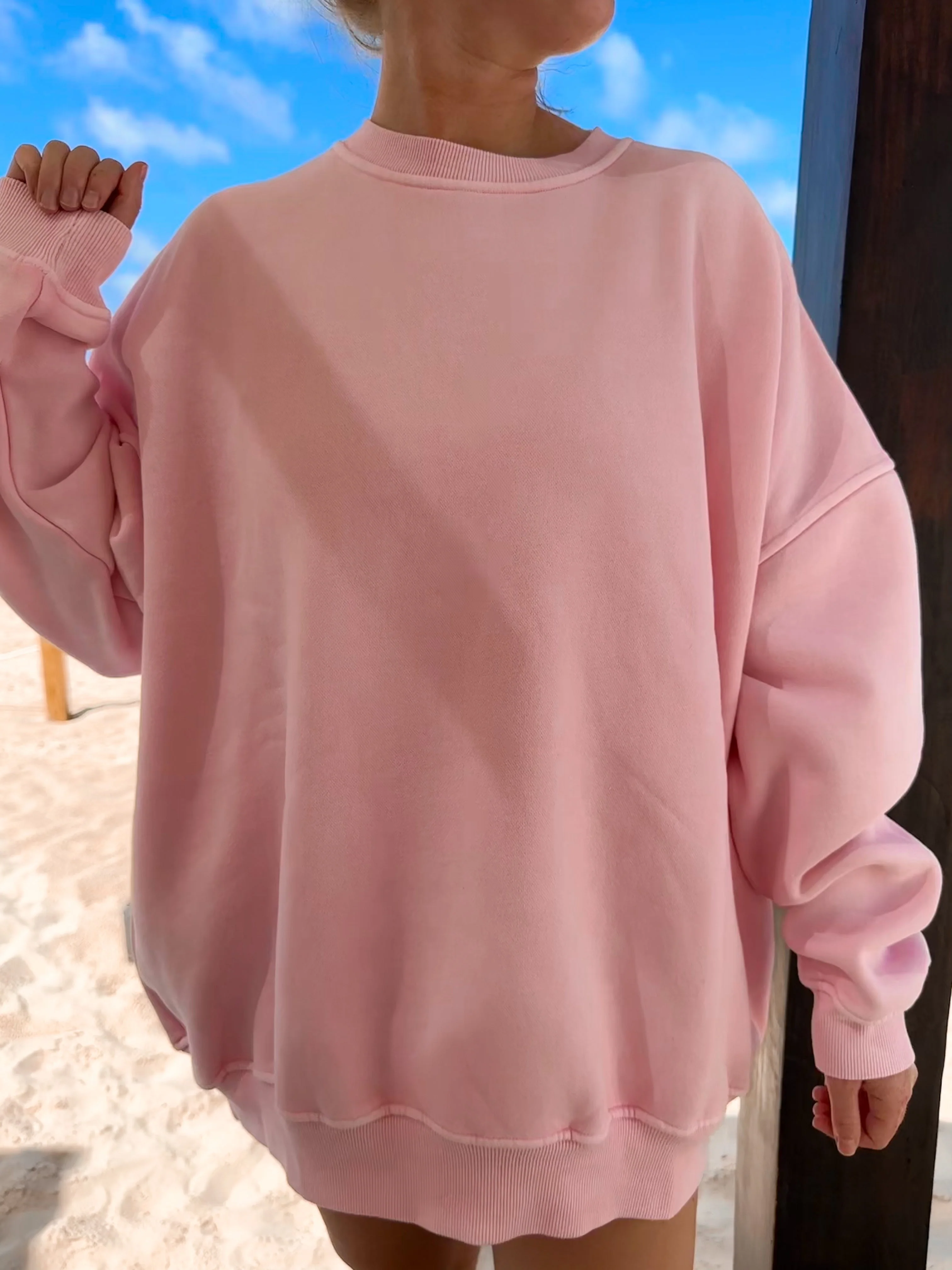 Vintage Pink Washed Basic Blank Sweatshirt - Image 8